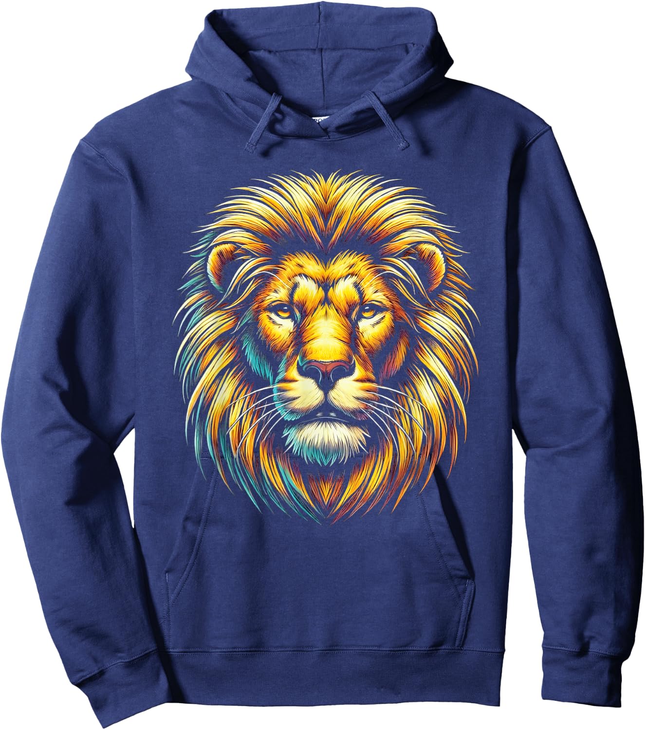 Gift Lion Lovers Men Women Kids Calm Relaxed Lion Face Hoodie - Hoodie | Navy