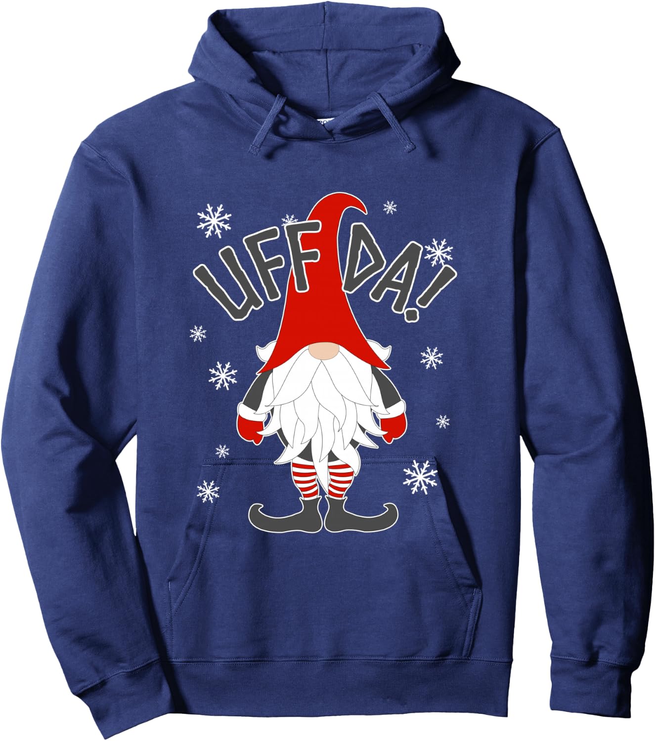 Uff Da Danish Gnome Scandinavian Tomte Nordic Christmas Hoodie - Hoodie | Navy