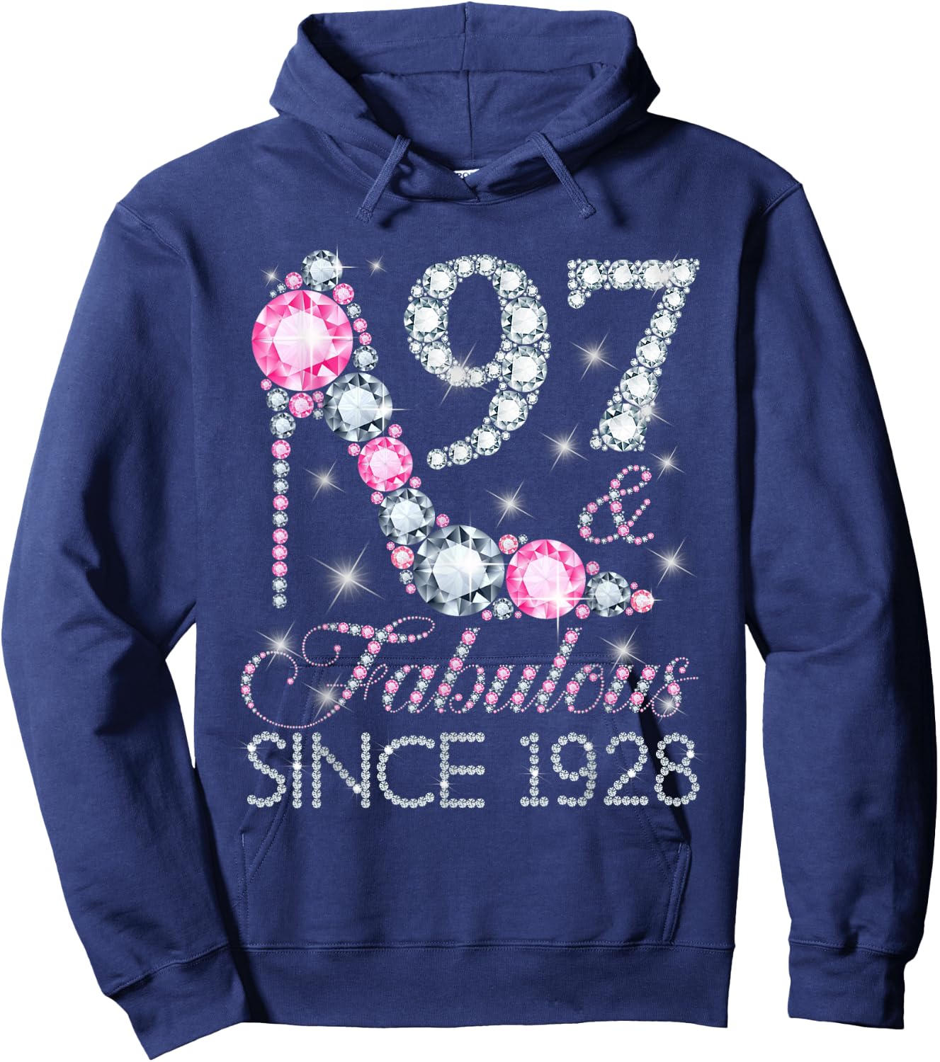 97 And Fabulous Since 1928 Happy 97Th Birthday Girl Lady Hoodie - Hoodie | Navy