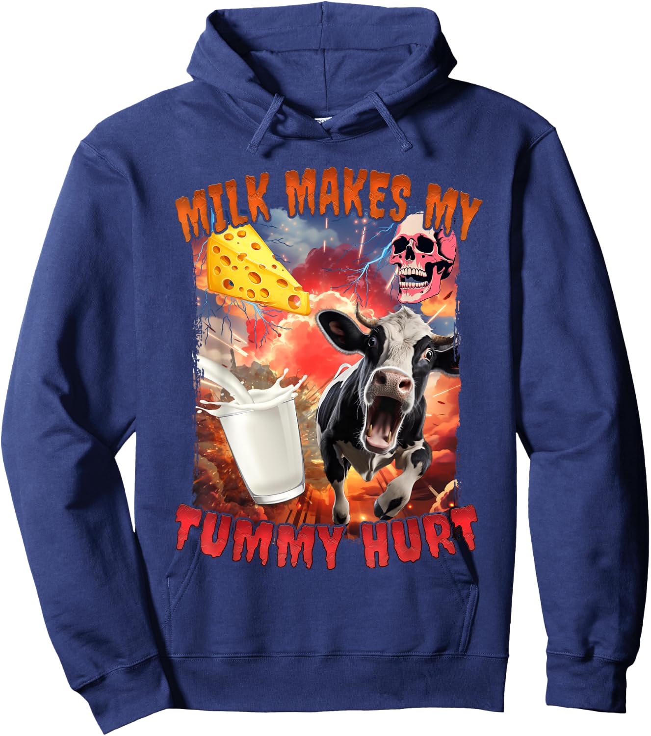 Milk Makes My Tummy Hurt Hoodie - Hoodie | Navy