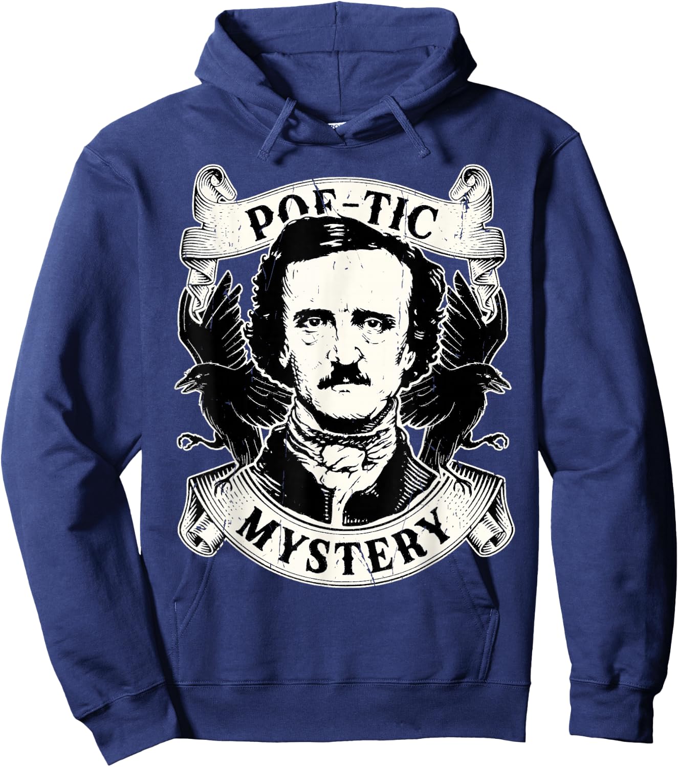 Edgar Allan Poe Gothic Ravens Hoodie - Hoodie | Navy