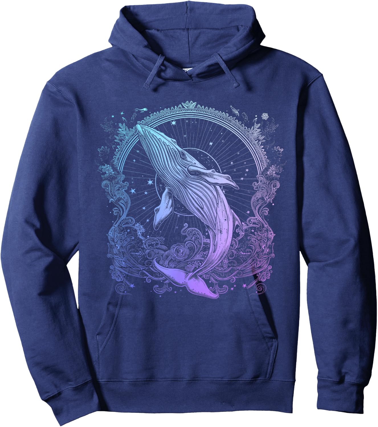 Blue Whale Humpback Whale Lover Hoodie - Hoodie | Navy