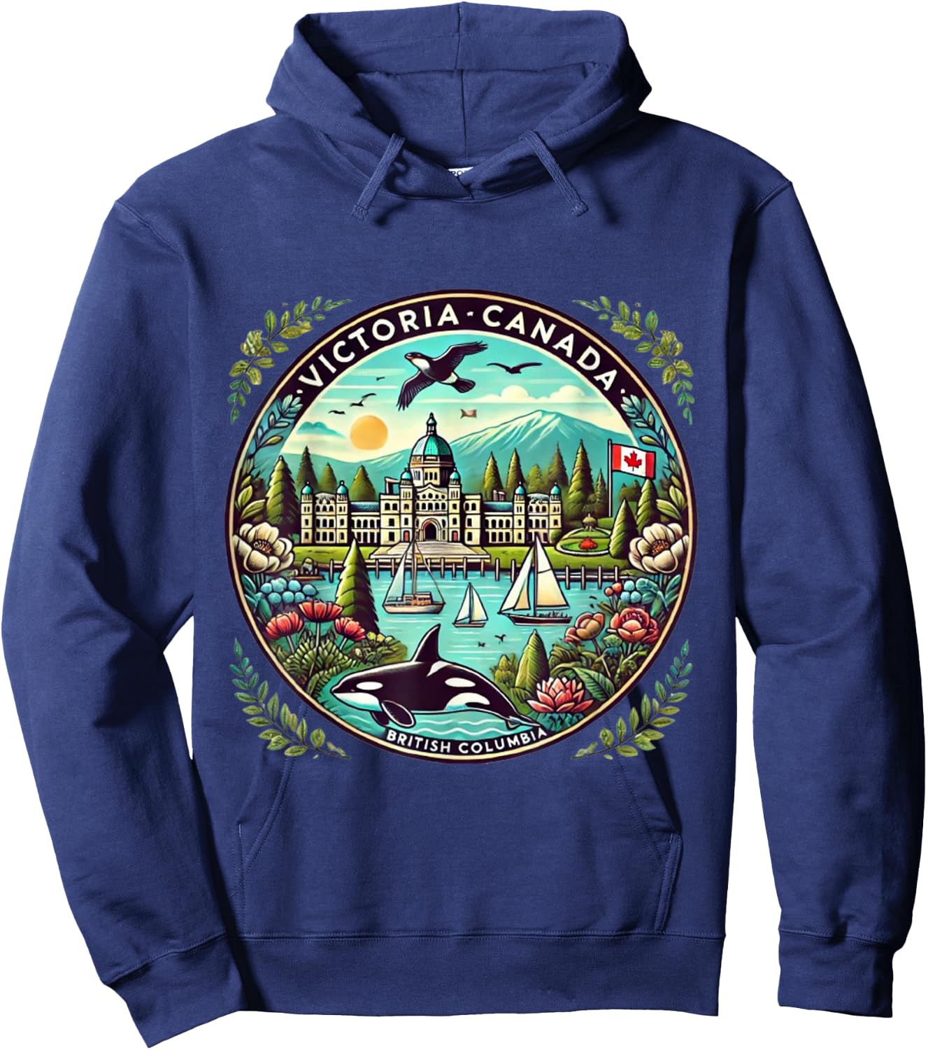 Victoria Canada British Columbia Cruise Destination Hoodie - Hoodie | Navy
