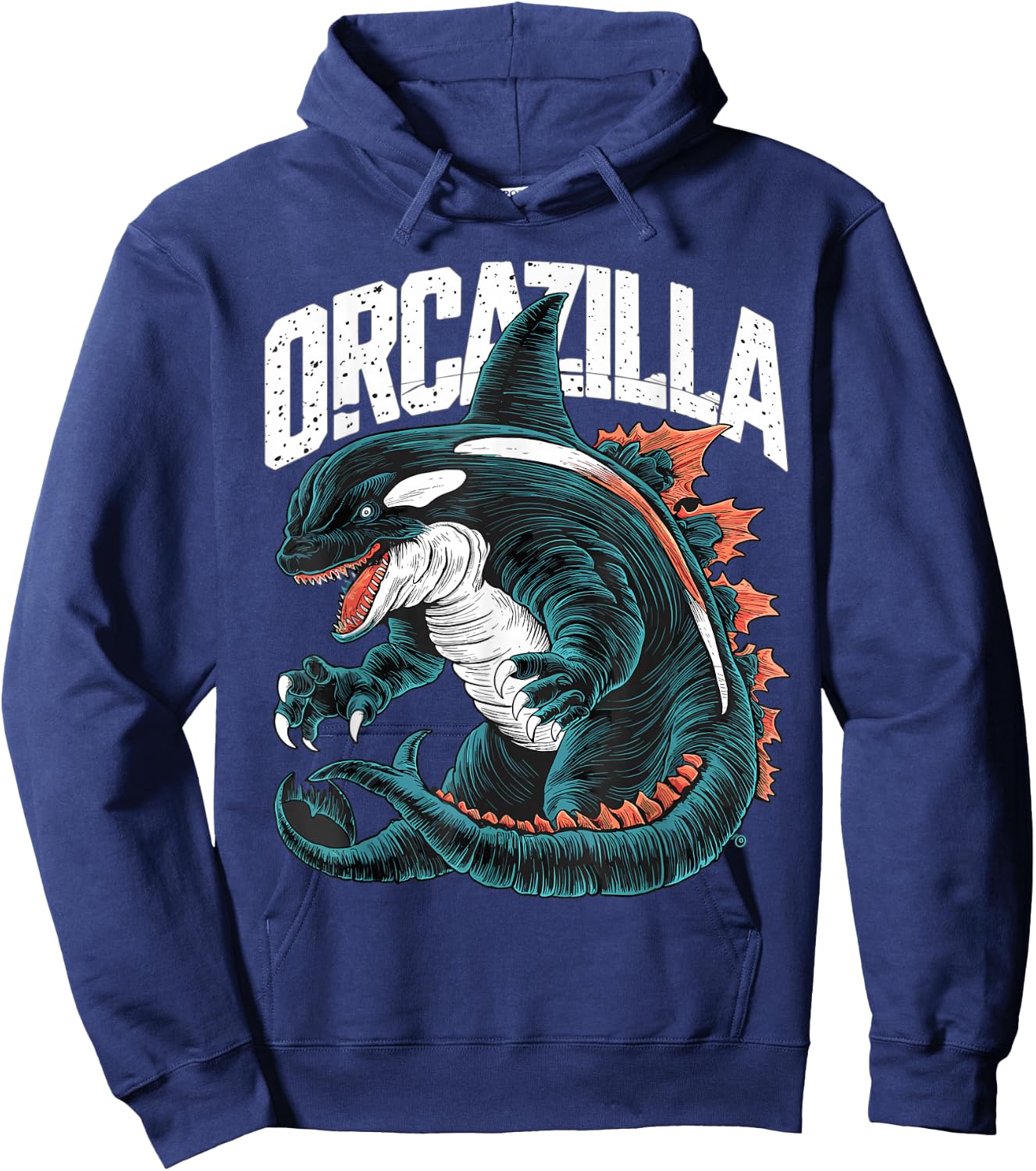 Funny Orca Orcazilla Hoodie - Hoodie | Navy
