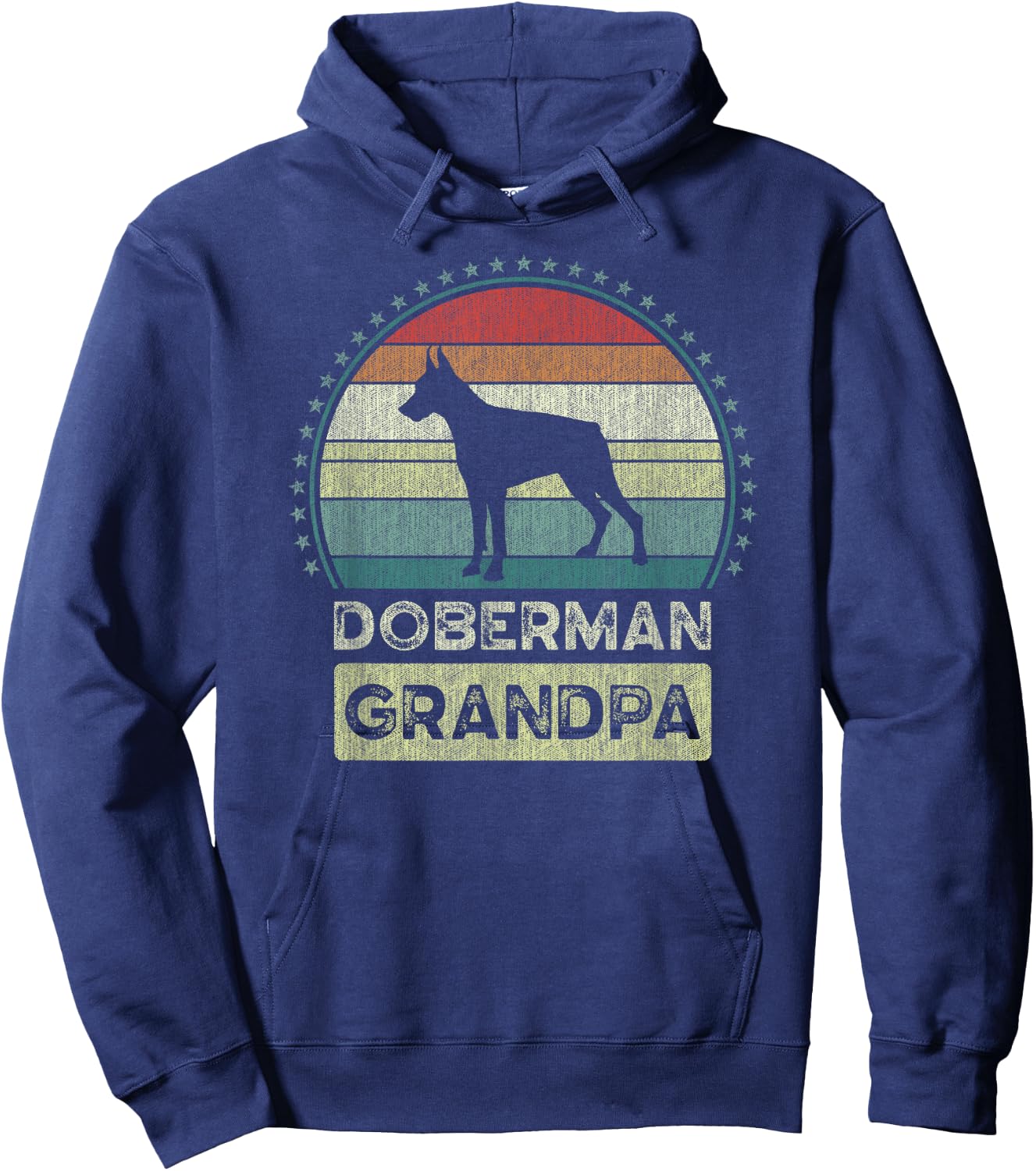 Doberman Grandpa, Father's Day, Dobie Dog, Grandfather Hoodie - Hoodie | Navy