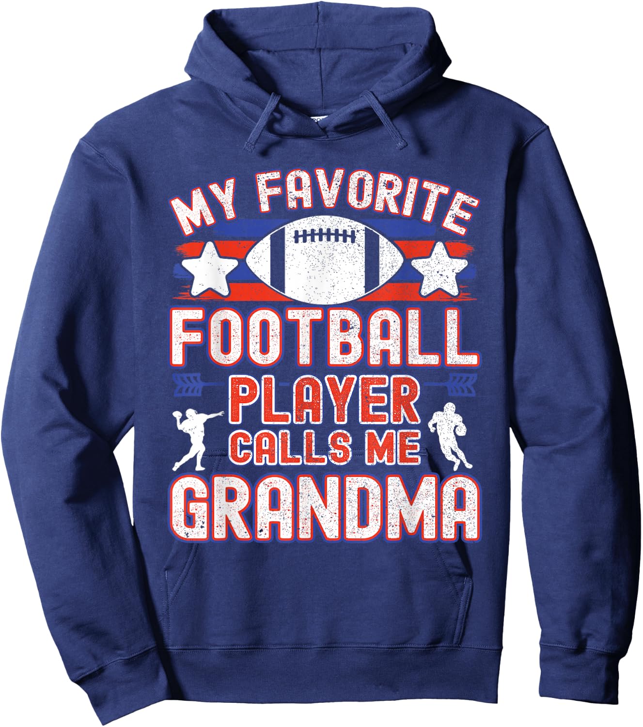 Football Grandma | Favorite Football Player Calls Me Grandma Hoodie - Hoodie | Navy