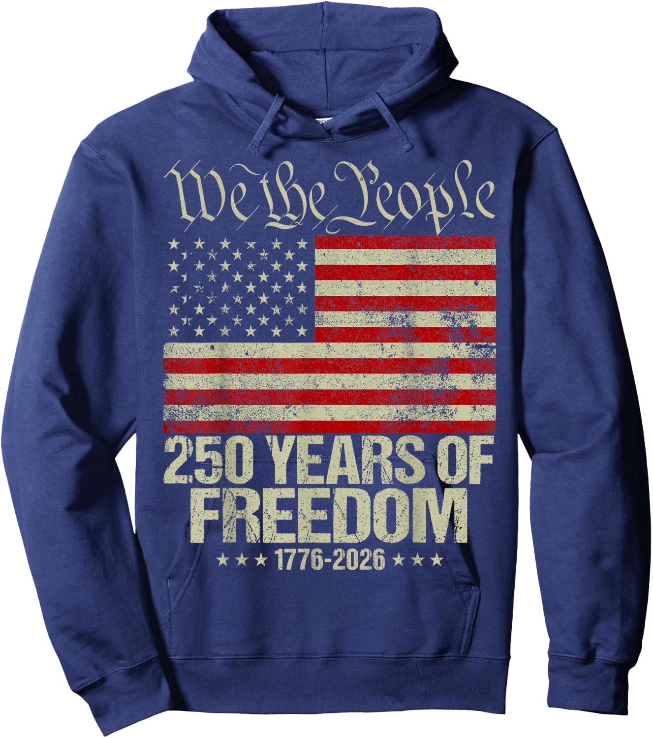 Drapeau américain Vieilli 250e Anniversaire Hoodie - Hoodie | Navy