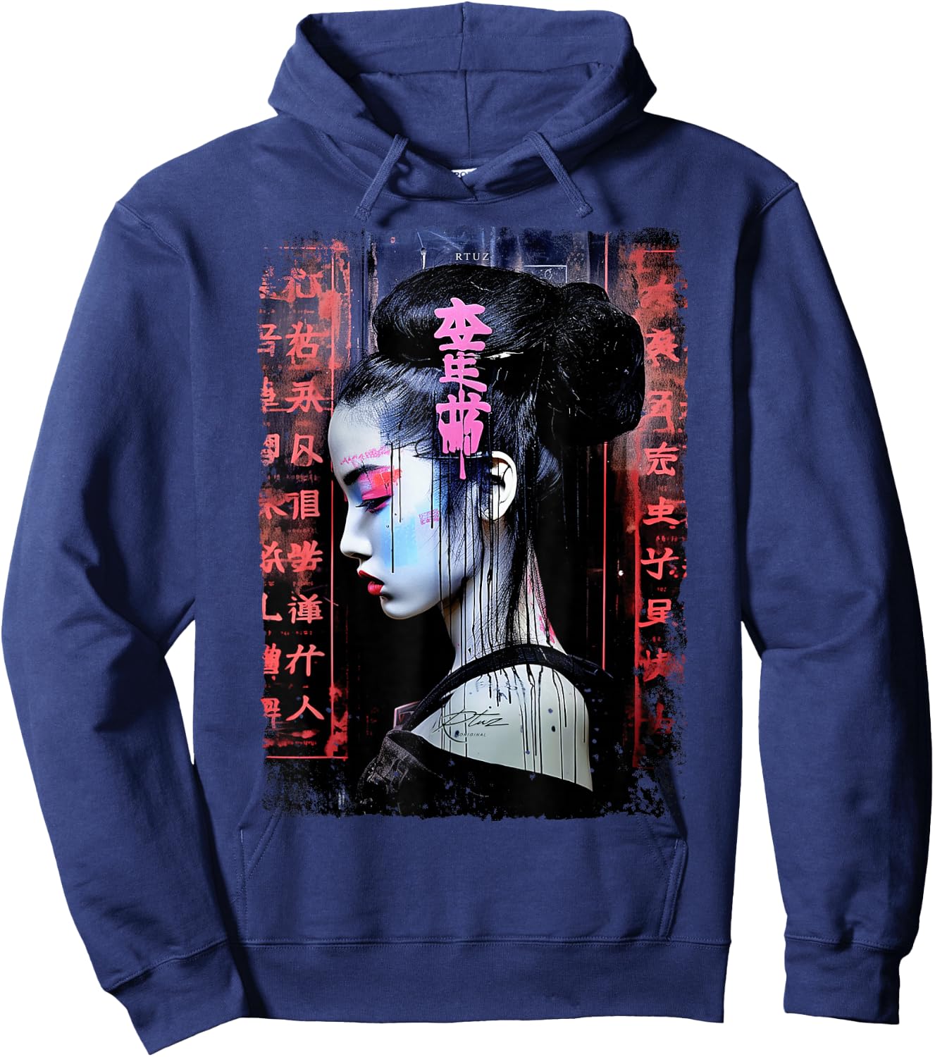 Geisha Asia Japan Woman Vintage Culture Tokyo Geisha , black Hoodie - Hoodie | Navy