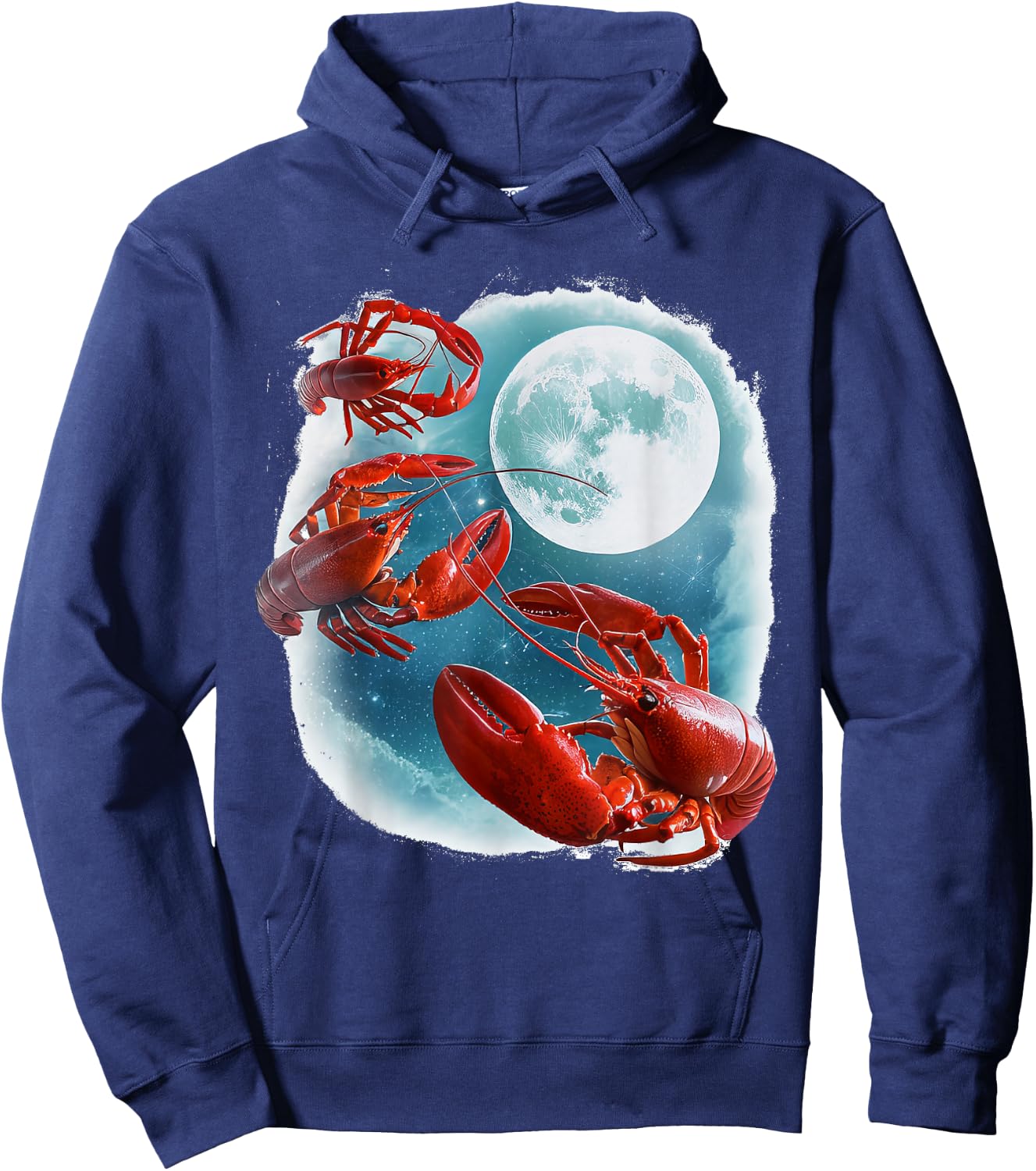 Lobster Howling At Moon Hoodie - Hoodie | Navy