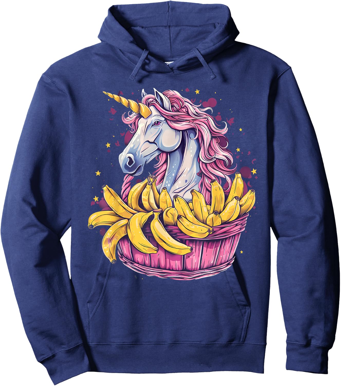 Banana Unicorn Portrait Bananas Fruit Artwork Banana Lover Hoodie - Hoodie | Navy