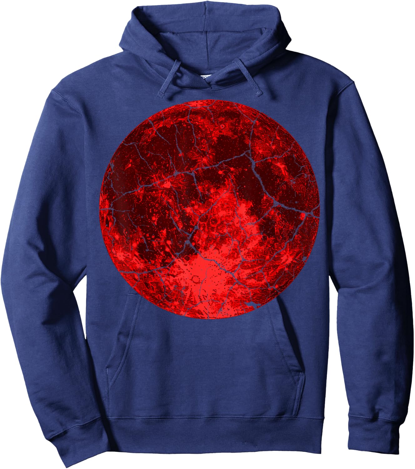 Last Minute Halloween Party Spooky Costume Red Blood Moon Hoodie - Hoodie | Navy