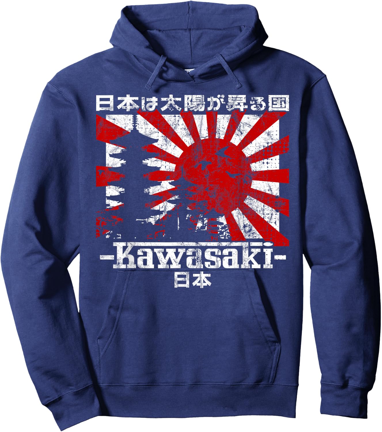 Kawasaki City 90s Retro Japan Aesthetics 80s Kawasaki , black Hoodie - Hoodie | Navy