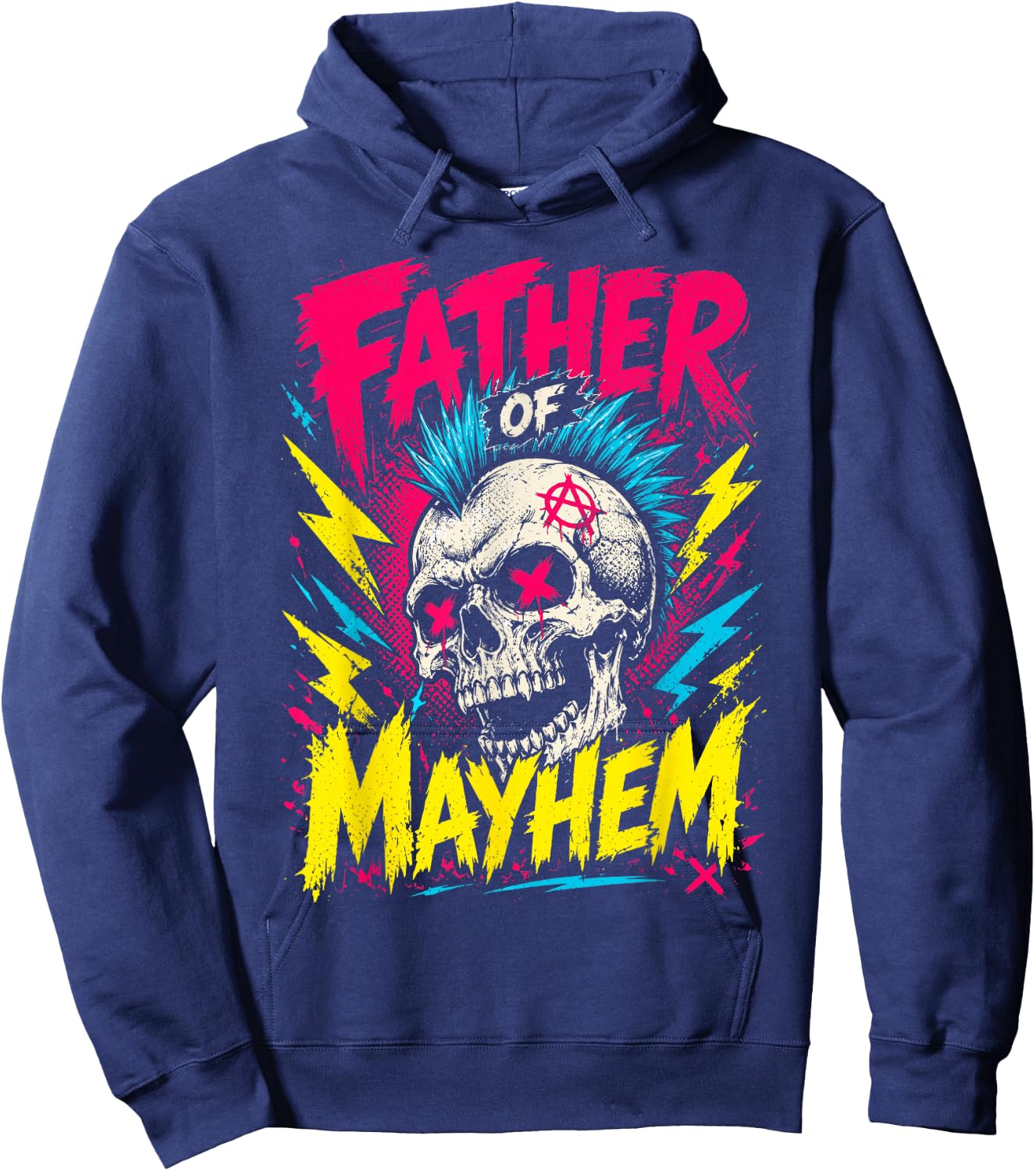 Father's Day Father of Mayhem Proud Dad Hoodie - Hoodie | Navy