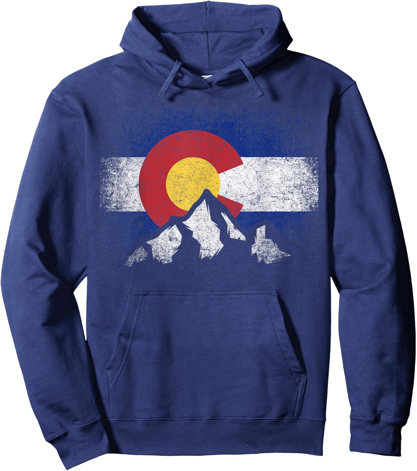 Colorado Flag Mountain Ski Winter Gift Hiker Hiking Camping Small Hoodie - Hoodie | Navy