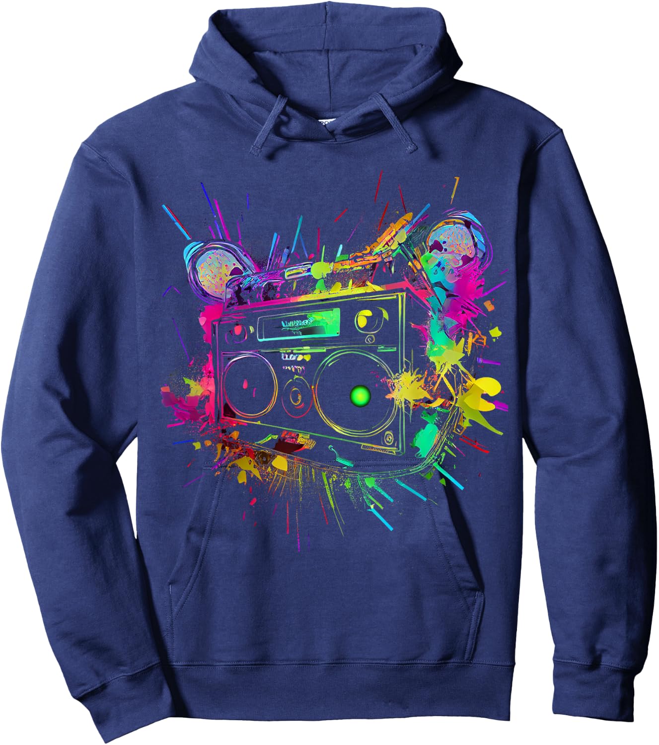 80s 90s Retro Party Fancy Dress Cassette , black Hoodie - Hoodie | Navy
