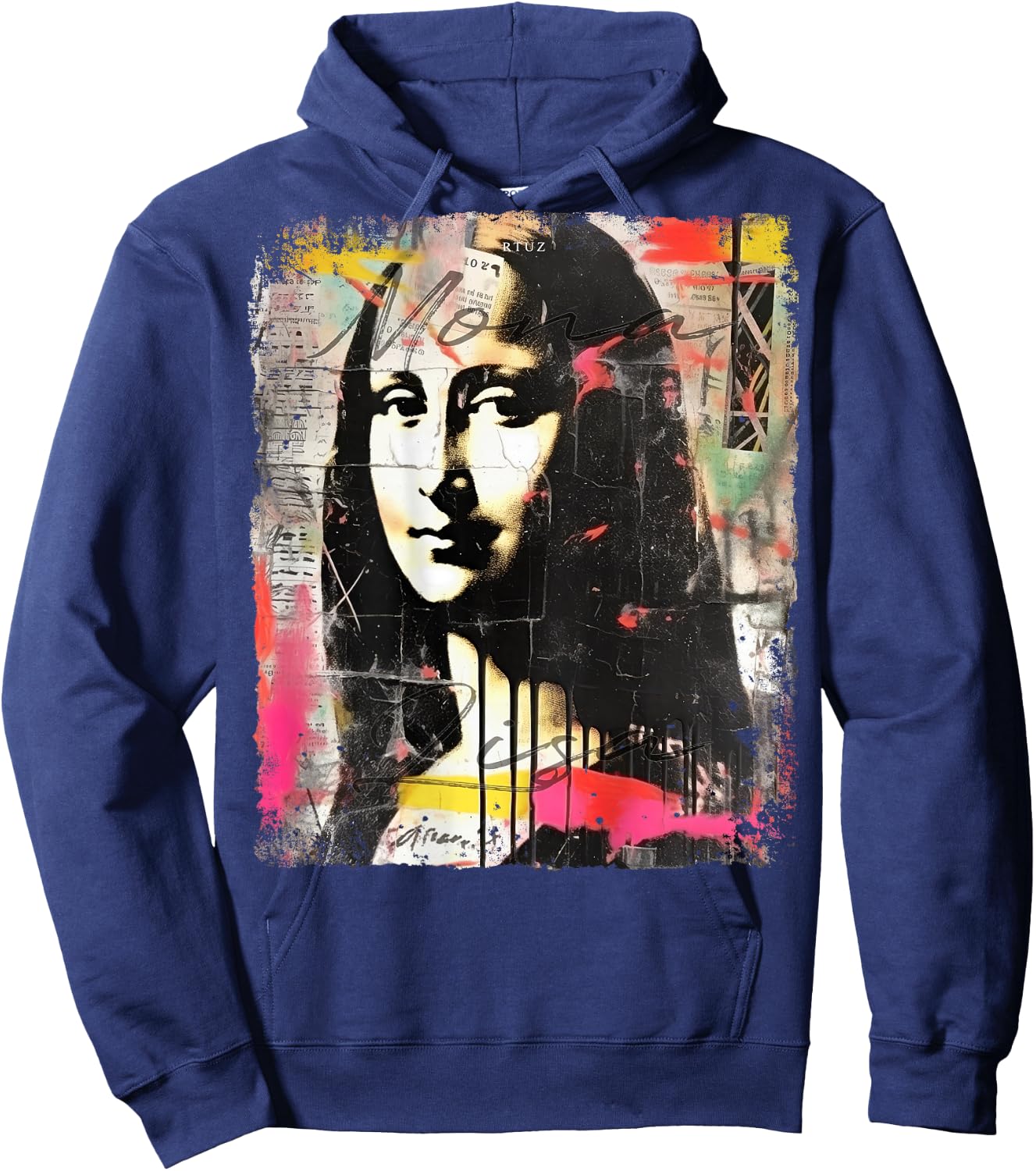 Mona Lisa Art Backprint Streetwear Mode Vintage Damen Herren Hoodie - Hoodie | Navy