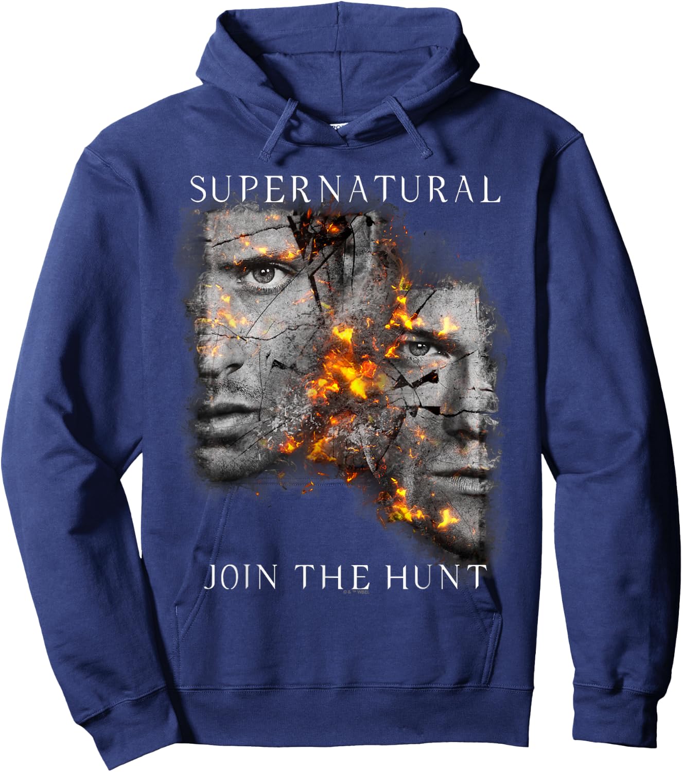 Supernatural Sam Dean Cracking Portraits Hoodie - Hoodie | Navy