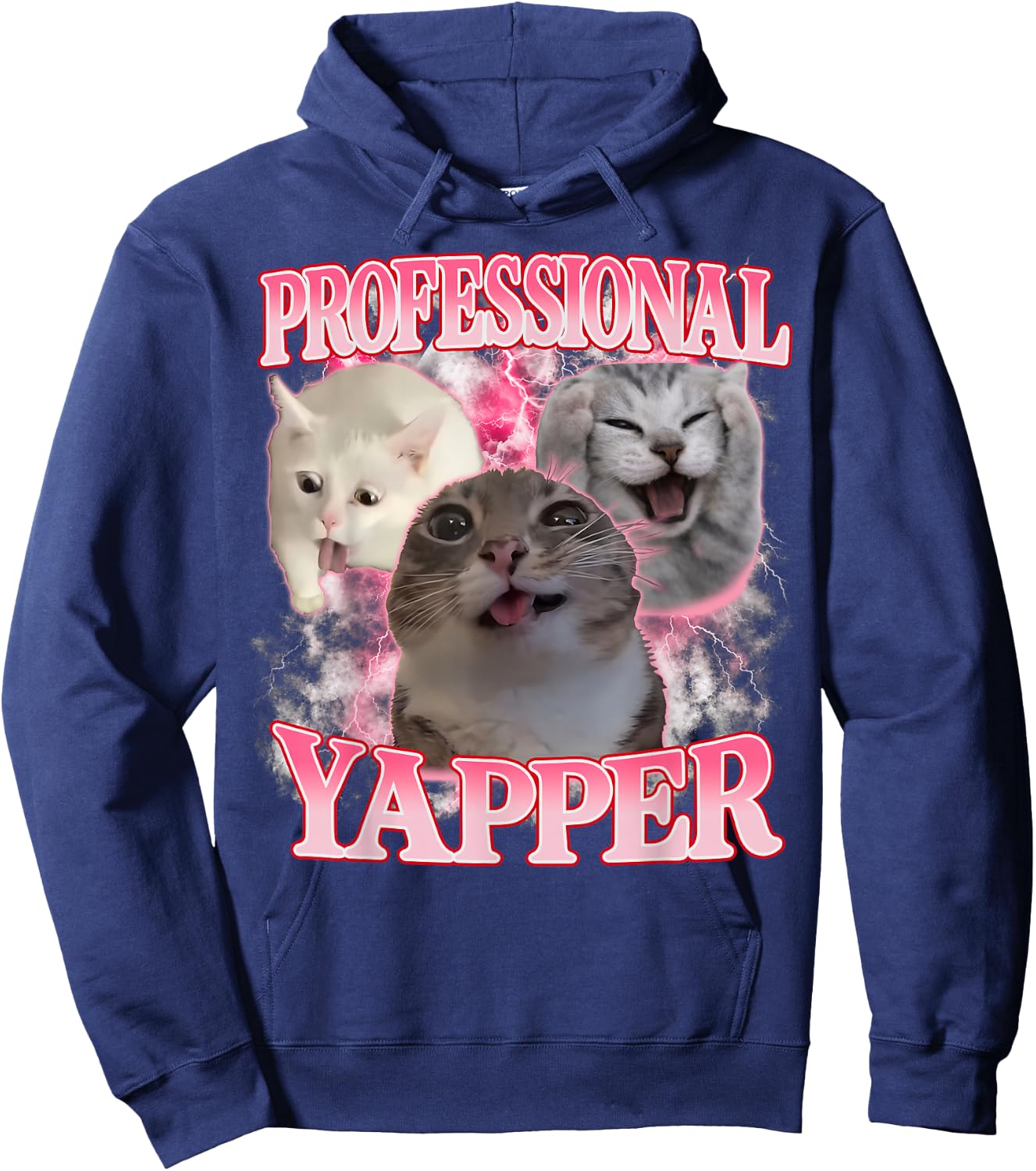 Professional Yapper Cat Funny Oddly Specific Dank Cat Meme Hoodie - Hoodie | Navy