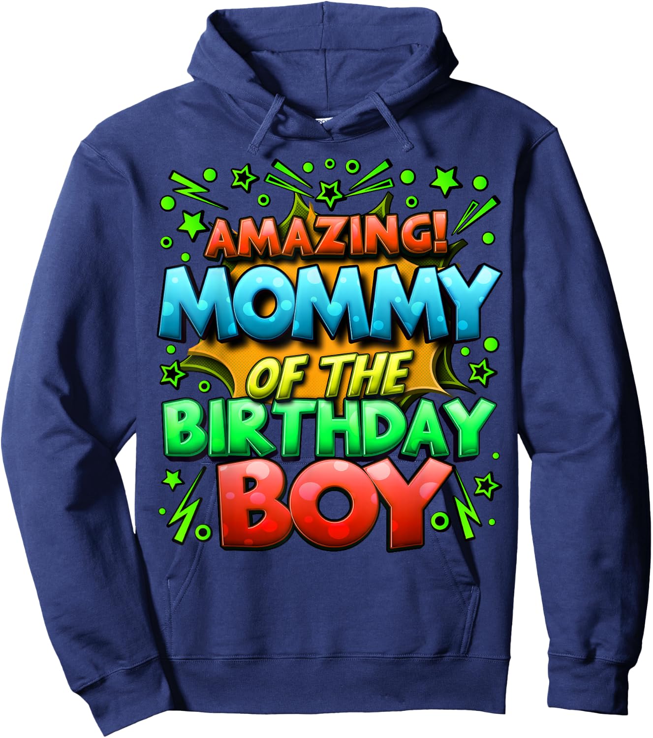 Mommy of the Birthday Boy Matching Family Mommy Hoodie - Hoodie | Navy