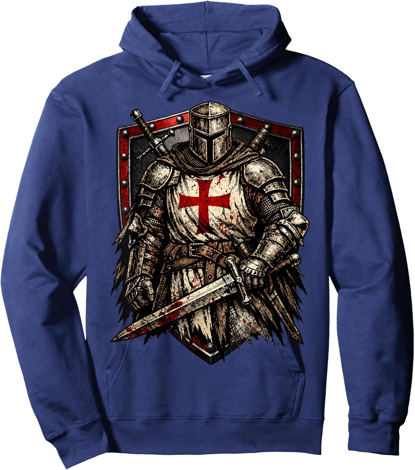 Chevalier Templier Chrétien Guerrier de Dieu Croisé Hoodie - Hoodie | Navy
