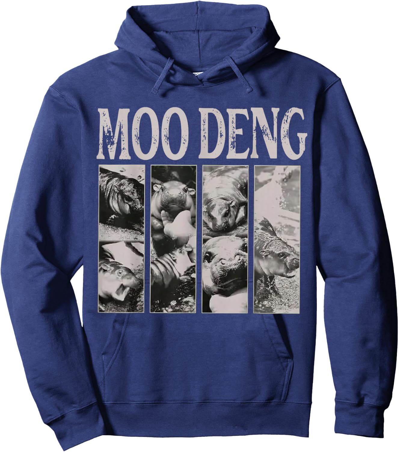 Retro In My Moo Deng Moo Deng Lover Cute Hippo Clothing Hoodie - Hoodie | Navy