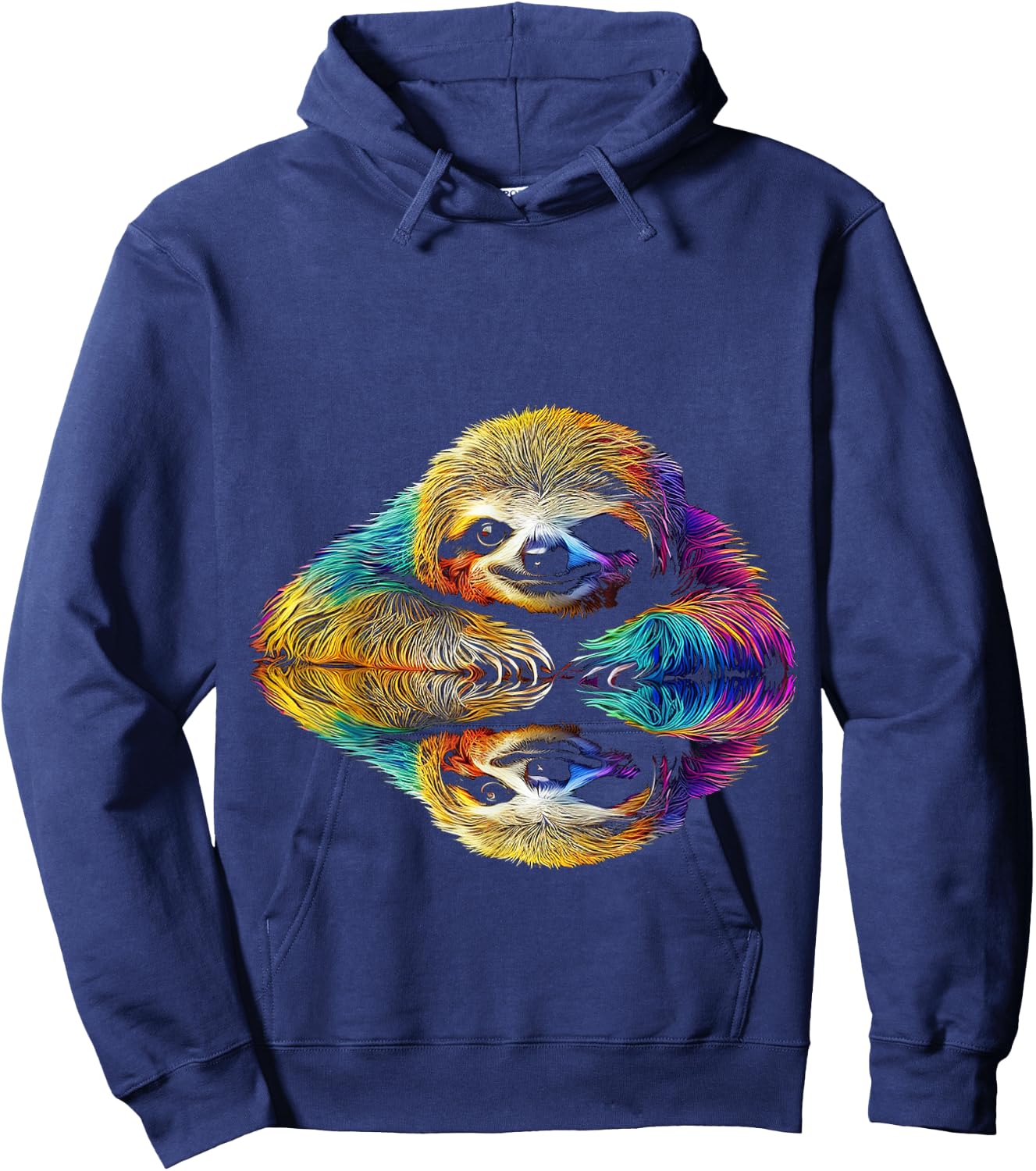 Faultier Abstrakt Niedlich Tier Bunte Kunst Grafik Faultier Hoodie - Hoodie | Navy
