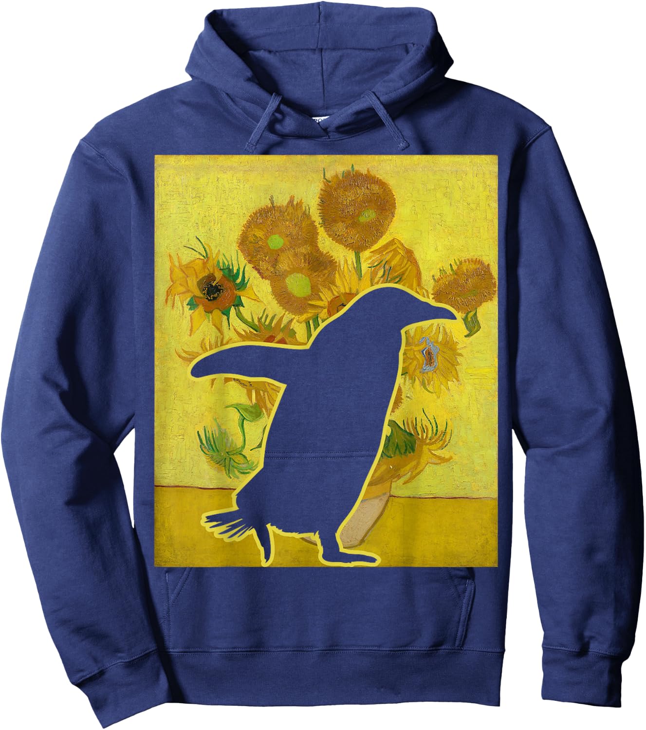 Penguin Sunflowers Penguin Lover Van Gogh Penguin Hoodie - Hoodie | Navy
