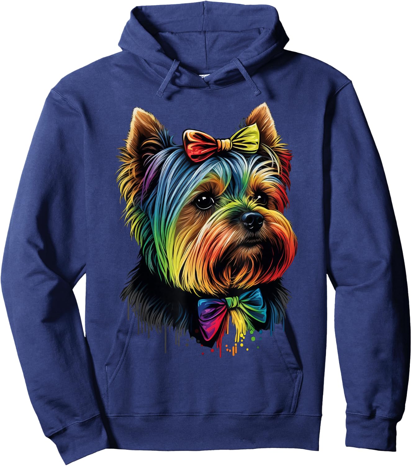 Cute Yorkshire Terrier Dog on Yorkshire Terrier Lover Women Kids Hoodie - Hoodie | Navy