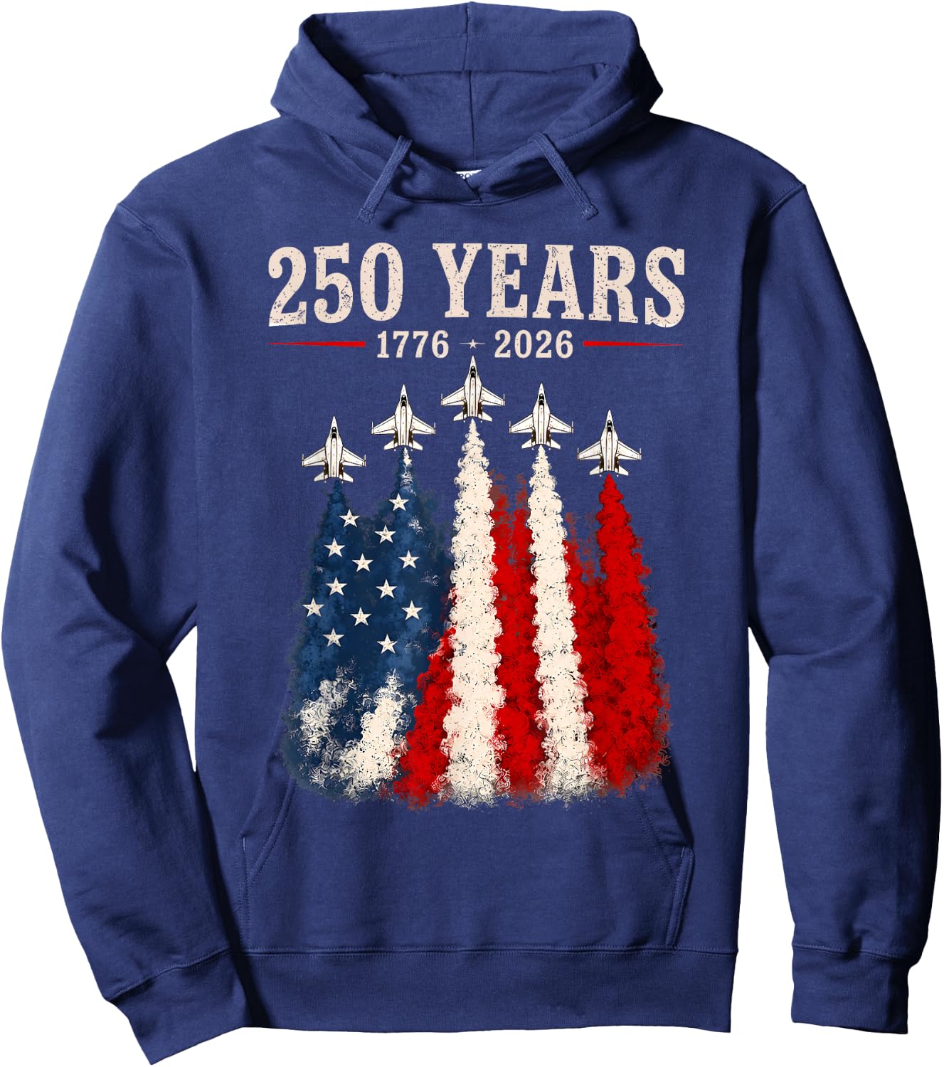 American 1776-2026 Air Force 4th of July 250 Years Freedom Hoodie - Hoodie | Navy