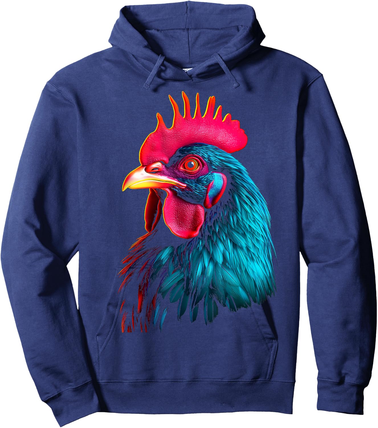 Chicken Animal Motif Illustration Chicken Hoodie - Hoodie | Navy