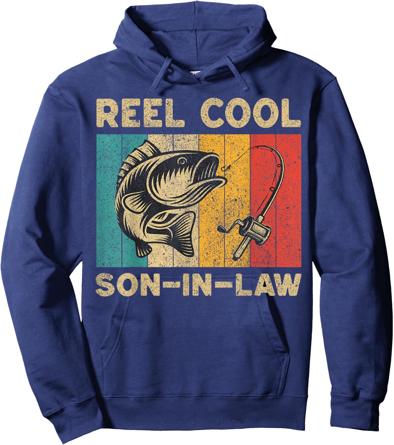 Father's Day Present Funny Fishing Reel Cool Son-In-Law Hoodie - Hoodie | Navy