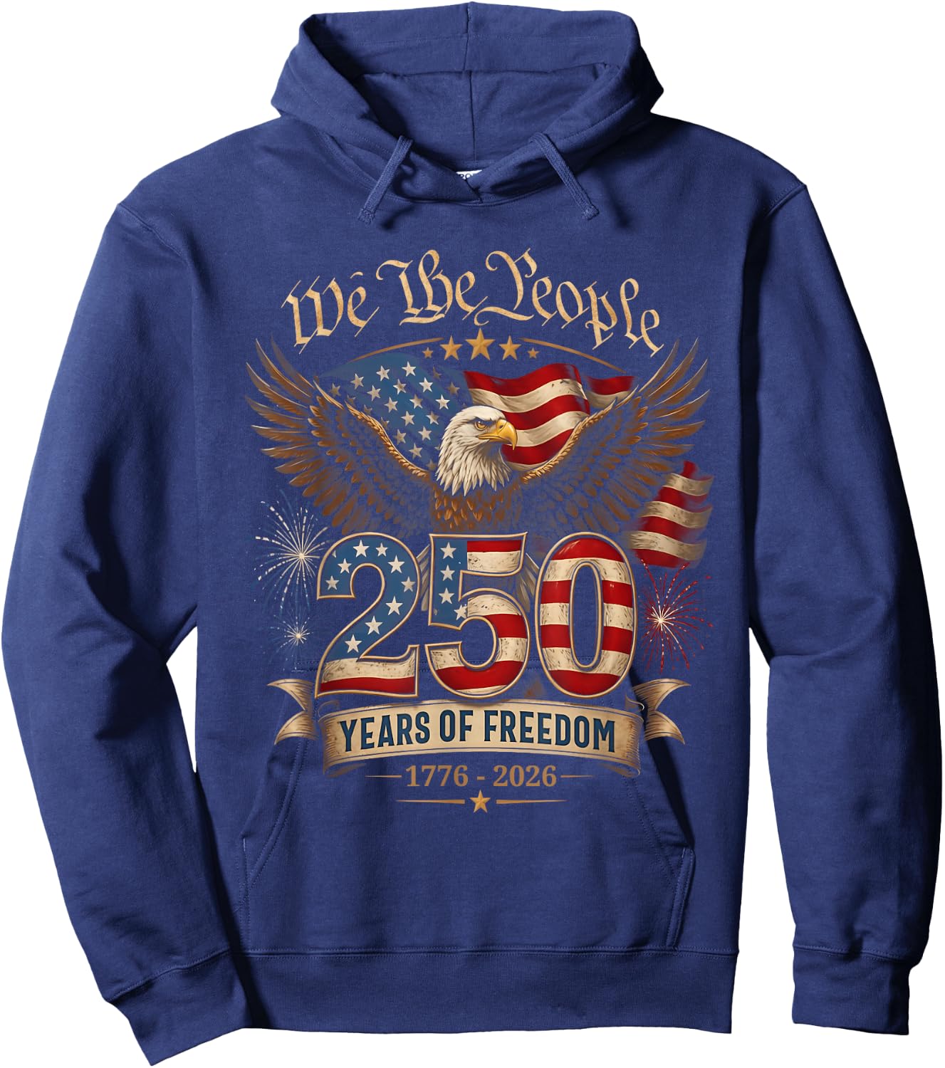 250 Years American 1776 2026 250th USA Birthday 4th of July Hoodie - Hoodie | Navy