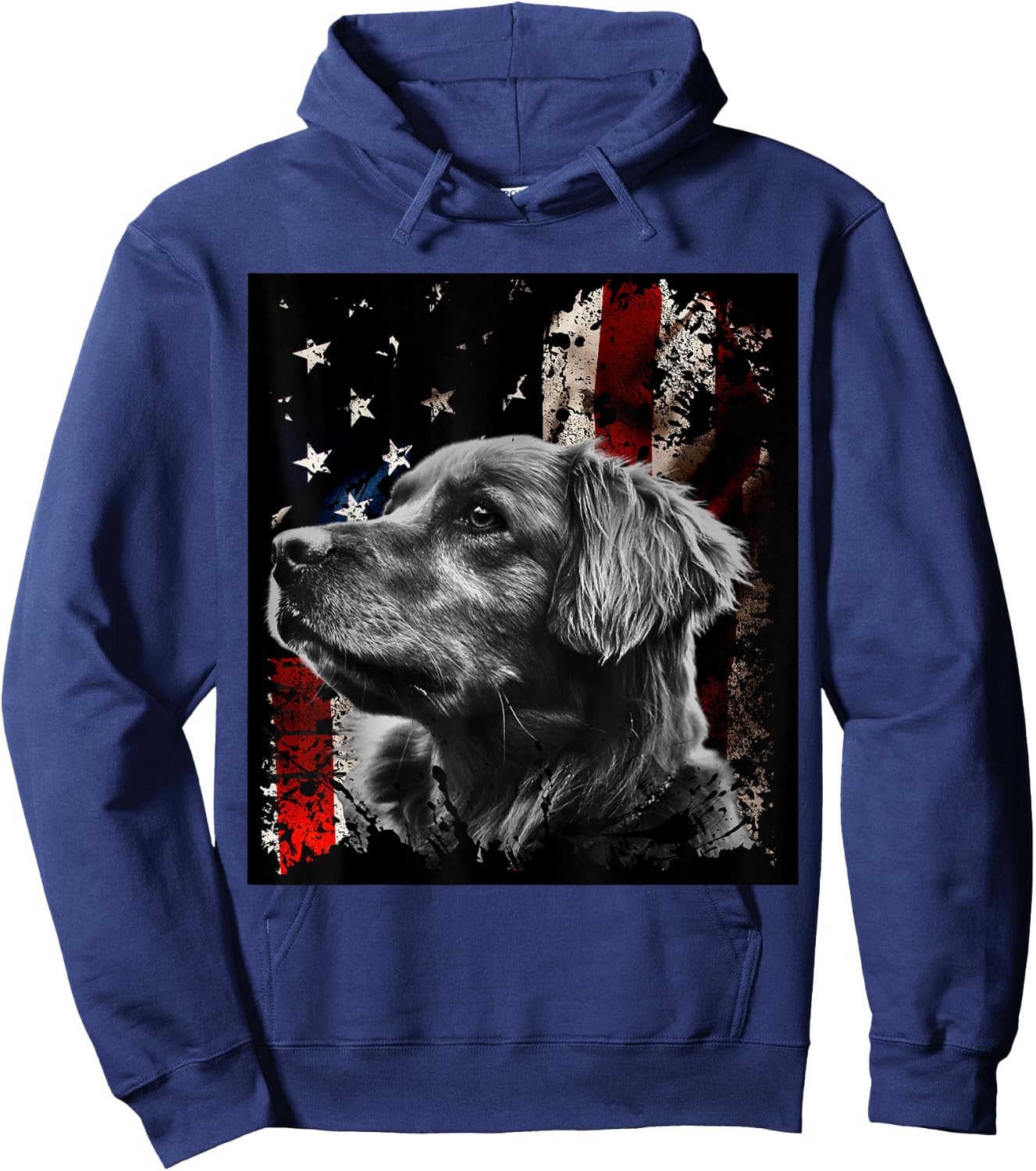 Patriotic Golden Retriever , Shirt, , , Gift Hoodie - Hoodie | Navy