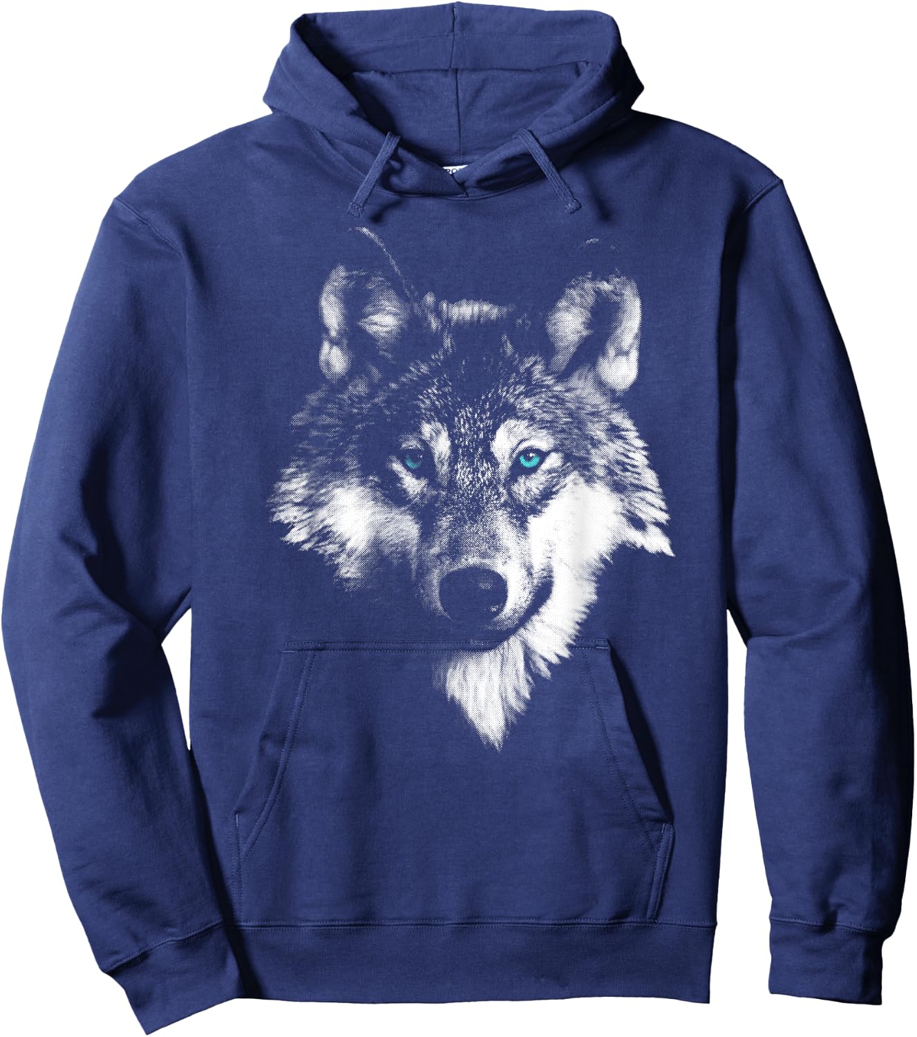 Weißer Wolf mit blauen Augen Hoodie - Hoodie | Navy