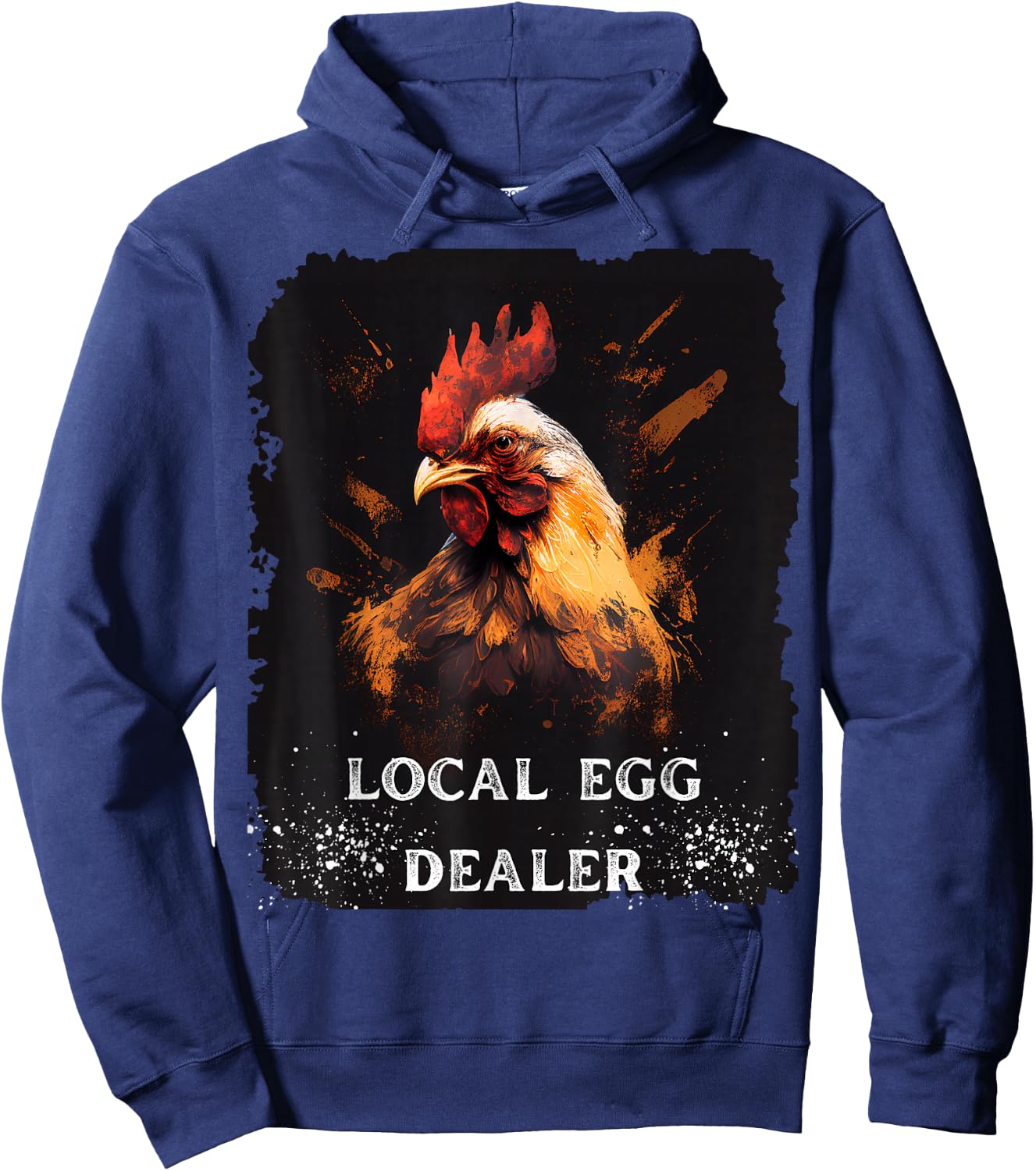local egg dealer bleached shirt funny Chicken Lover Farmer Hoodie - Hoodie | Navy