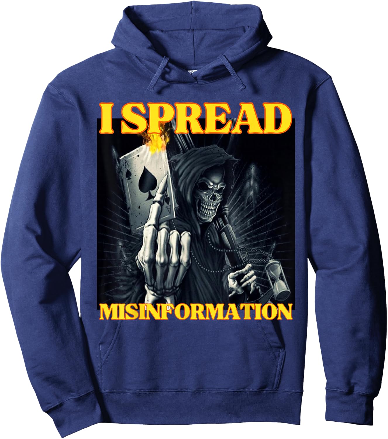 I Spread Misinformation Funny Cool Edgy Hard Skeleton Meme Hoodie - Hoodie | Navy