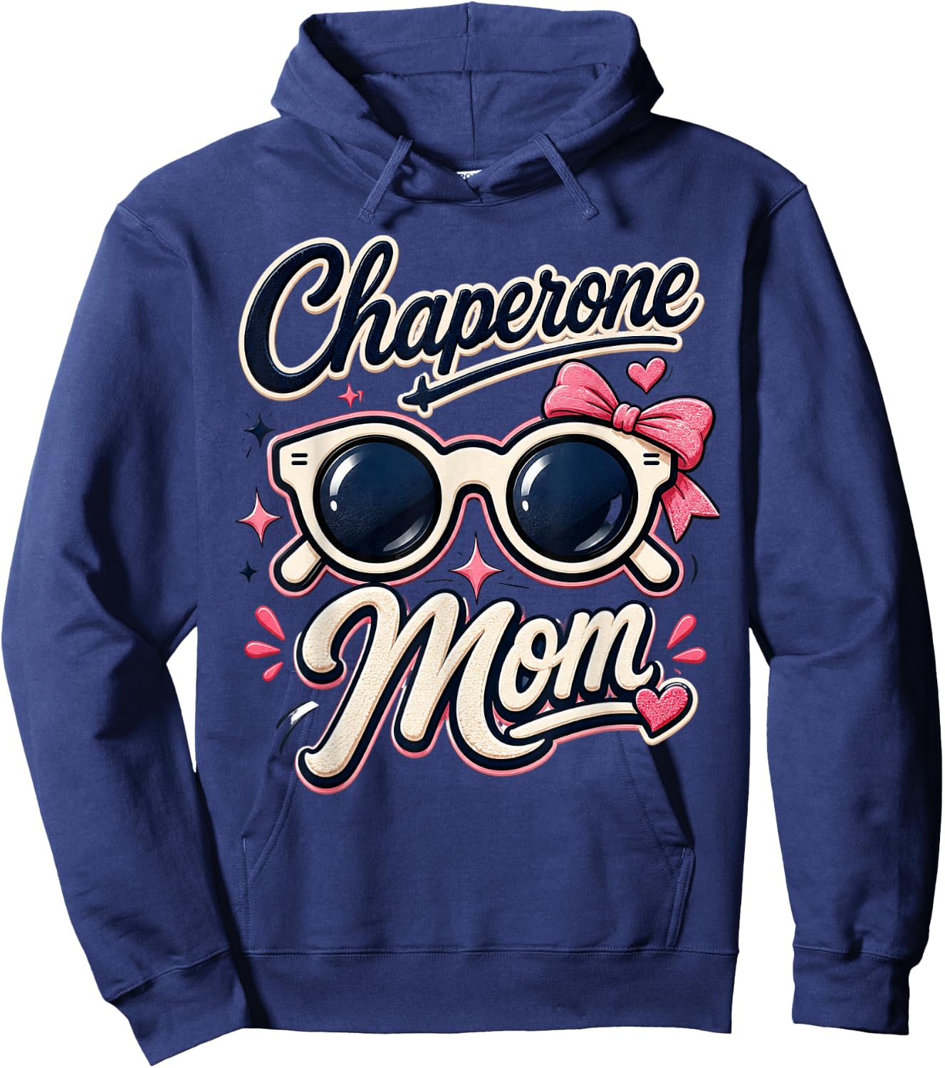 Chaperone Mom Retro Sunglasses School Even Volunteer Graphic Hoodie - Hoodie | Navy