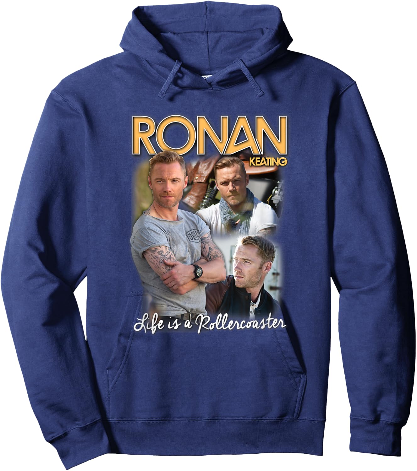 Ronan Keating Official Tribute Life Is A Rollercoaster , black Hoodie - Hoodie | Navy
