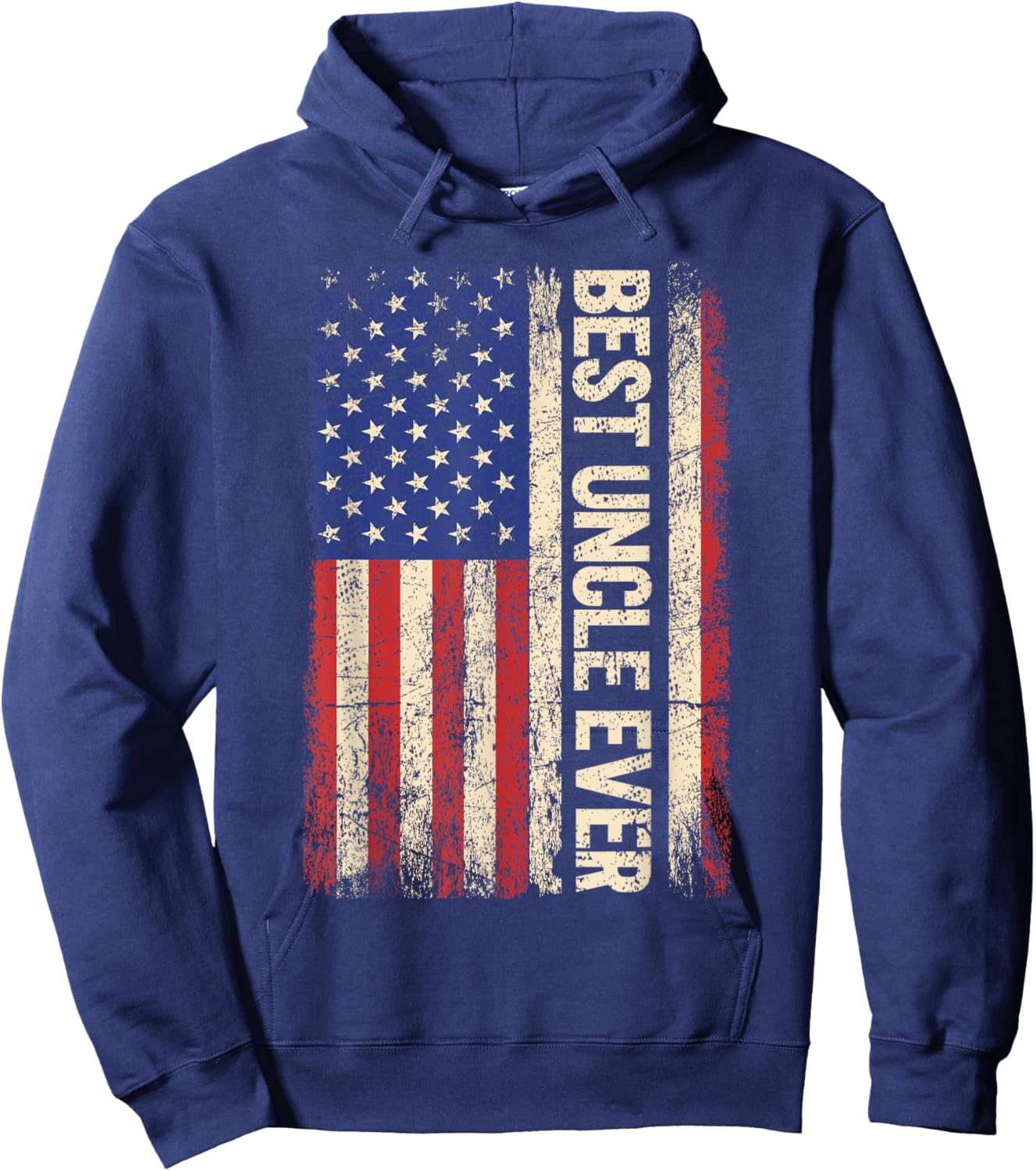 Best Uncle Ever US American Flag Shirt for Uncle Men Hoodie - Hoodie | Navy