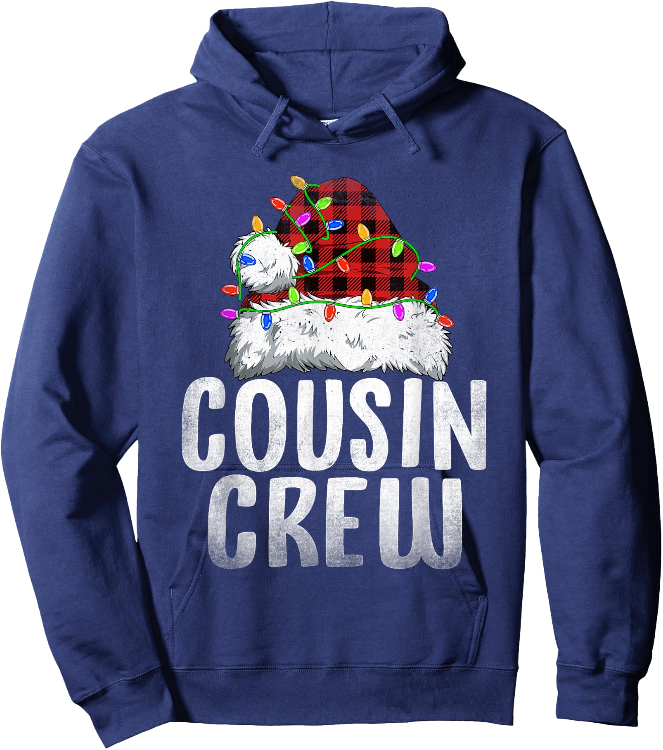 Christmas Cousin Crew Santa Xmas Family Matching Pajamas Hoodie - Hoodie | Navy