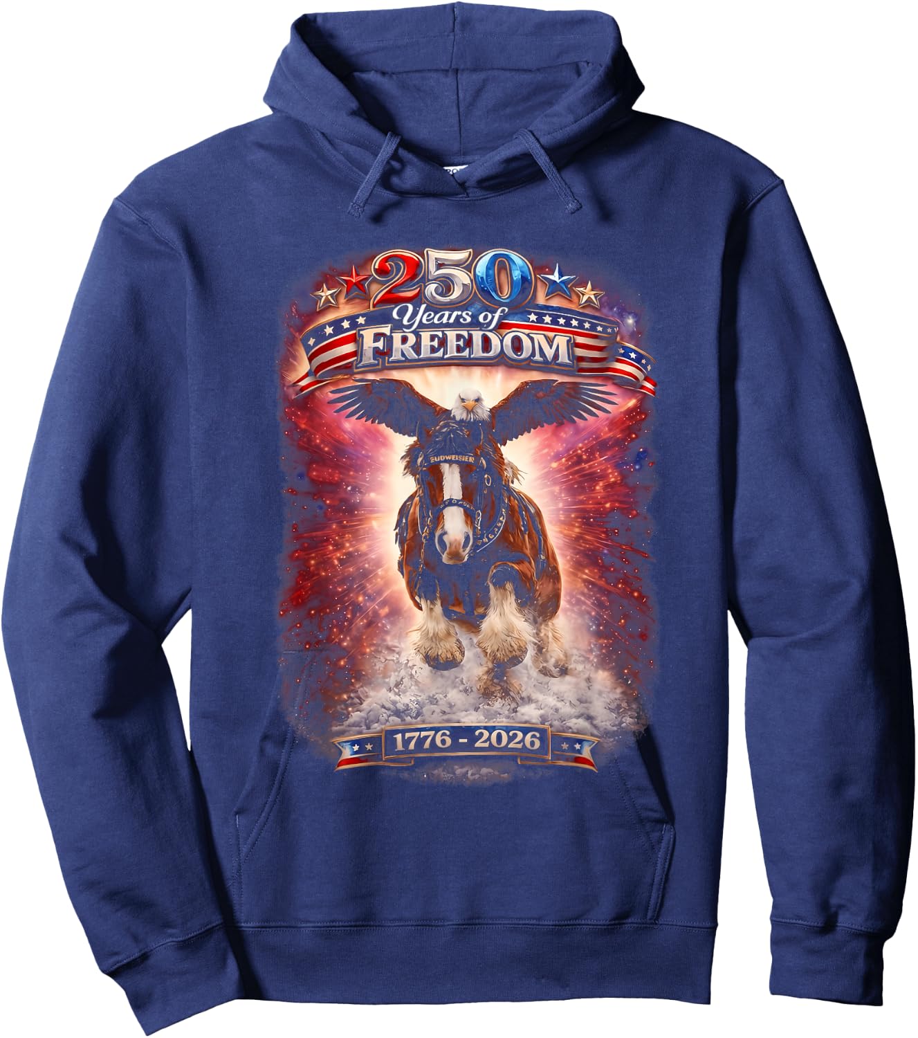 250 Years American 1776 2026 250th USA Birthday 4th of July Hoodie - Hoodie | Navy