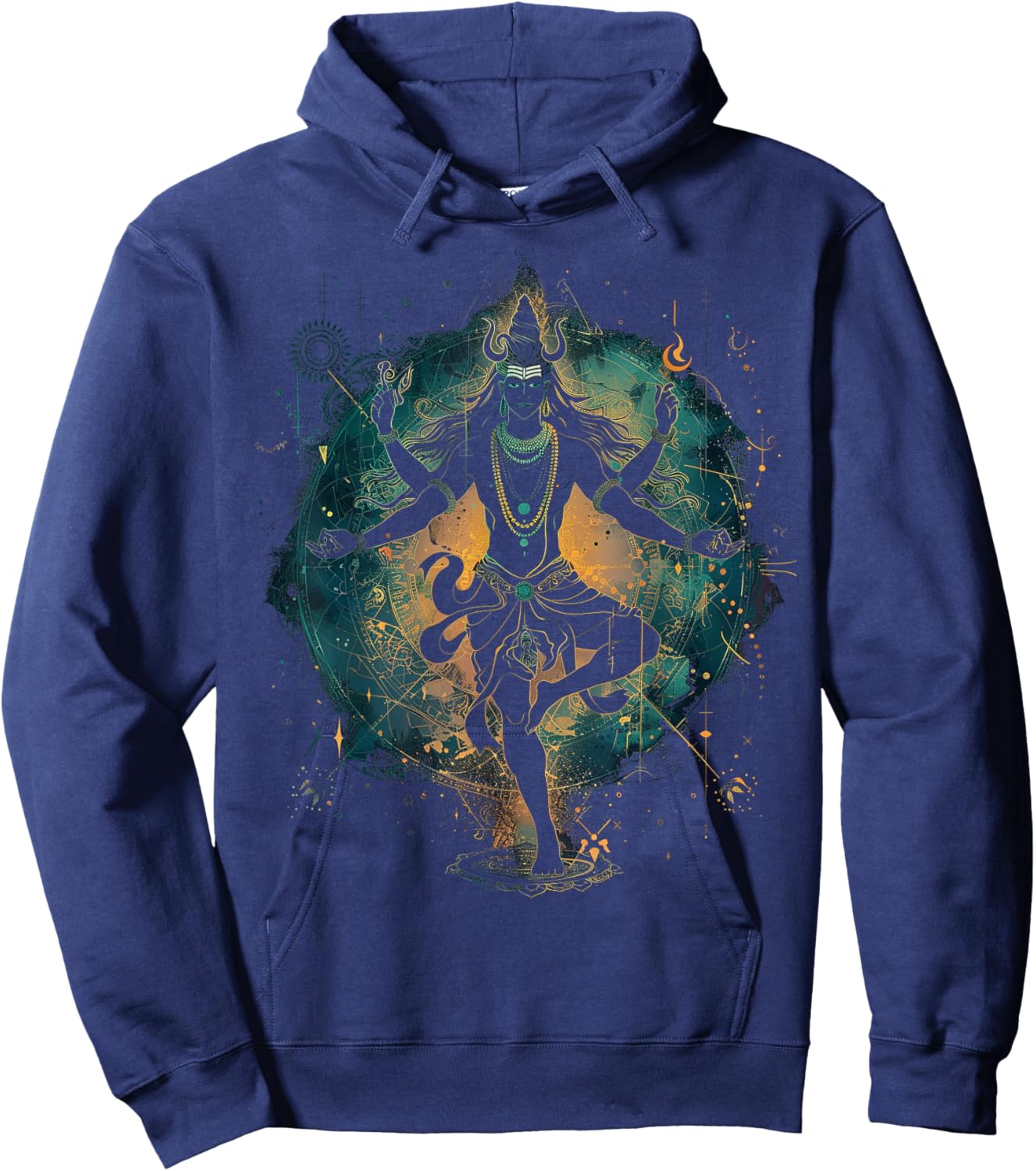 Shiva Spiritual Hindu God Tandava Dance Yoga Meditation , black Hoodie - Hoodie | Navy