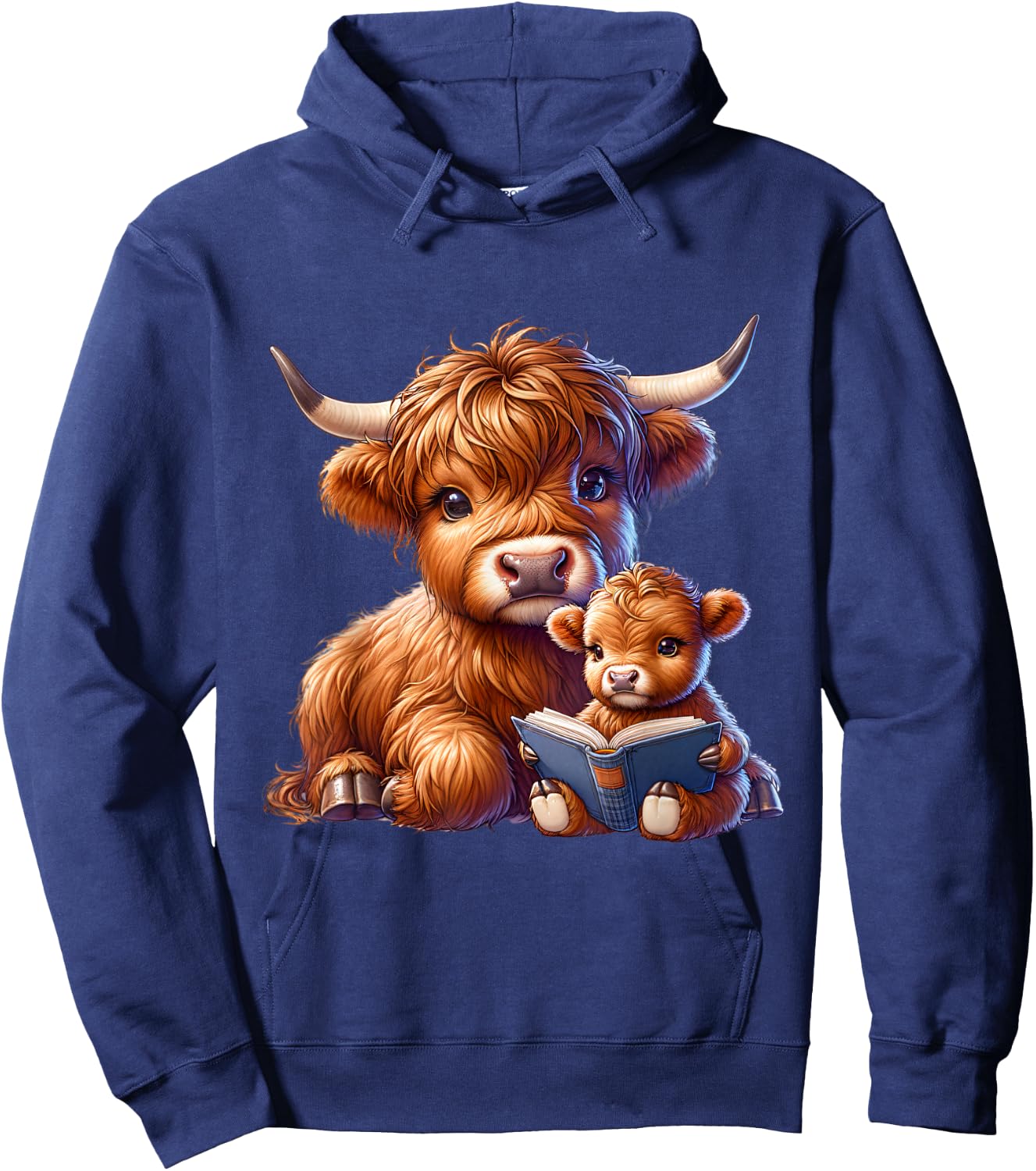 Cow, Highland Cow, Cow Costume, Highland Cow , black Hoodie - Hoodie | Navy