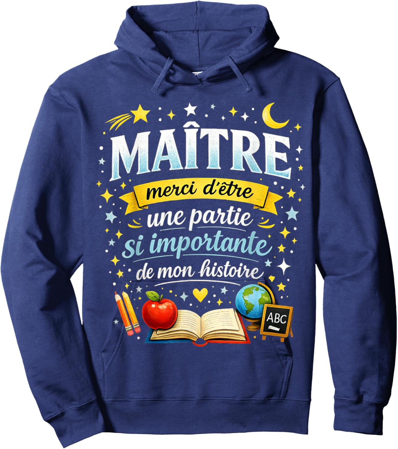 Cadeau Maître d'École Fin d'Année Enseignant Merci Original Hoodie - Hoodie | Navy