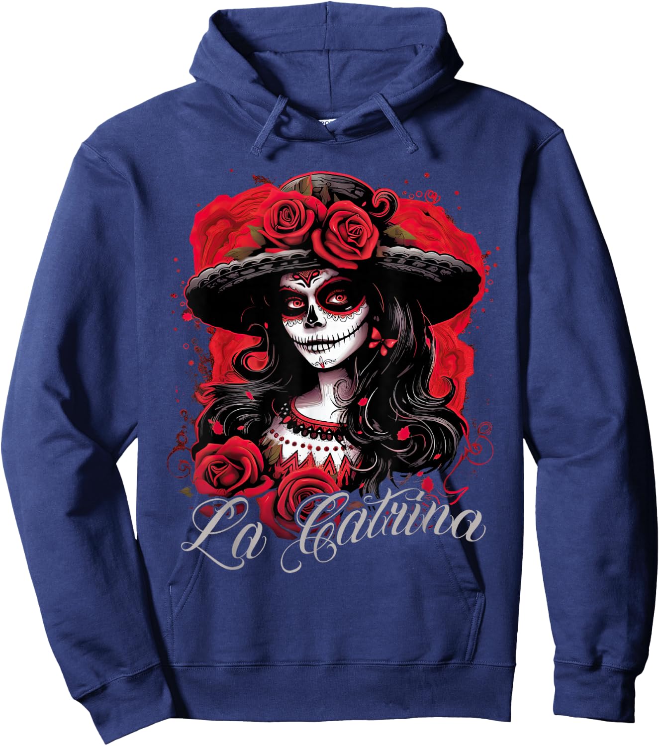 La Catrina Cool Dia De Los Muertos Design La Catrina , black Hoodie - Hoodie | Navy