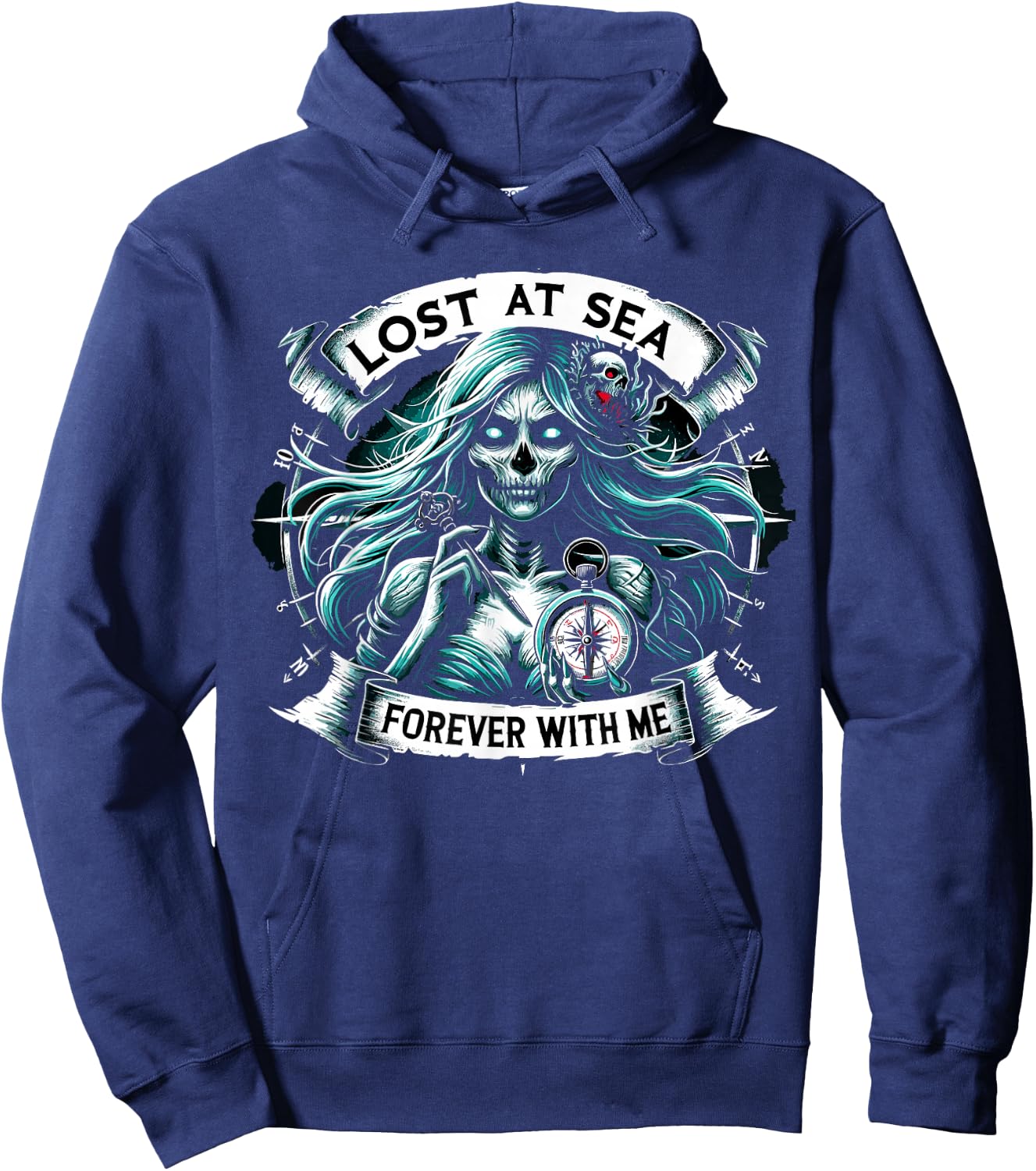 Spooky Sirens Horror Mermaid Creepy Mermaid Haunted Sea Hoodie - Hoodie | Navy