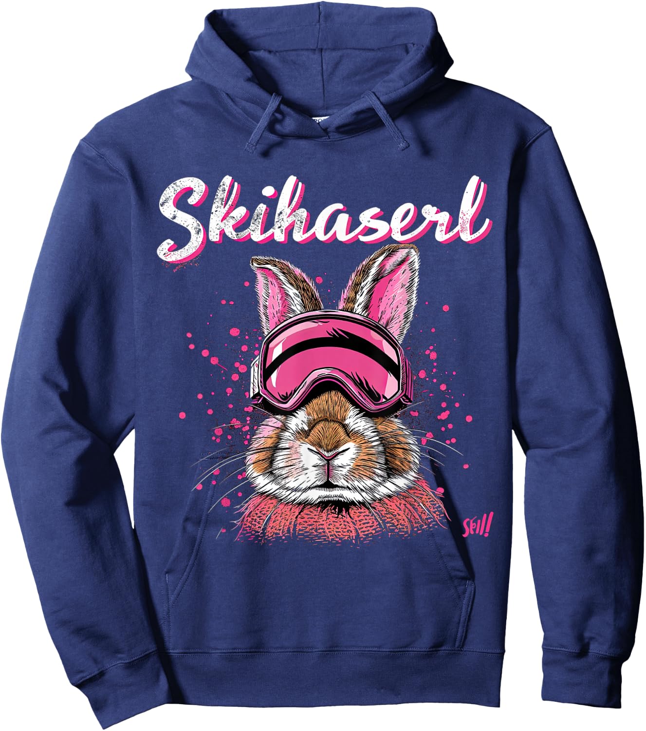 Skihaserl Apres Ski Haserl Skier Winter Women's , black Hoodie - Hoodie | Navy