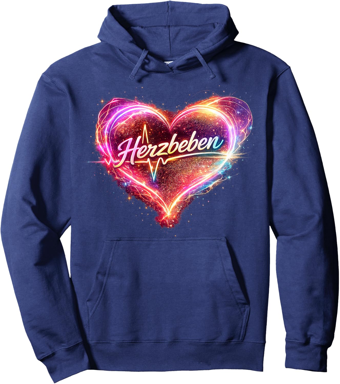 Buntes schwungvolles Herz - Herzbeben Hoodie - Hoodie | Navy