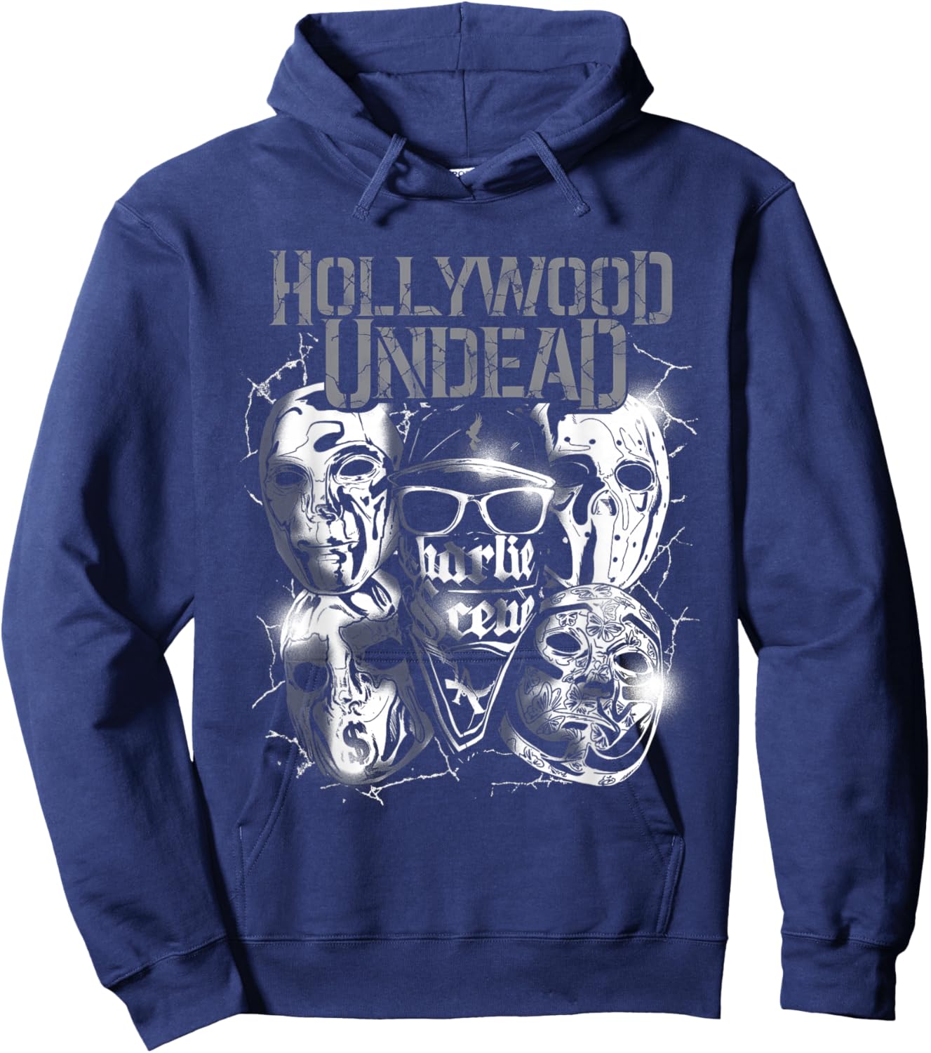 Hollywood Undead Official Merchandise - Metal Masks , black Hoodie - Hoodie | Navy