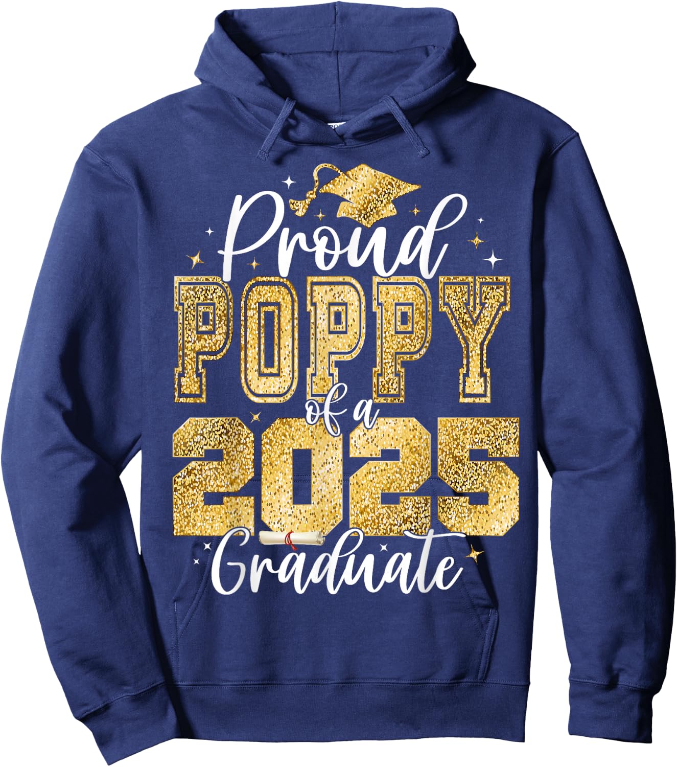 Proud Poppy of a Class of 2026 Graduate Senior Graduation Hoodie - Hoodie | Navy